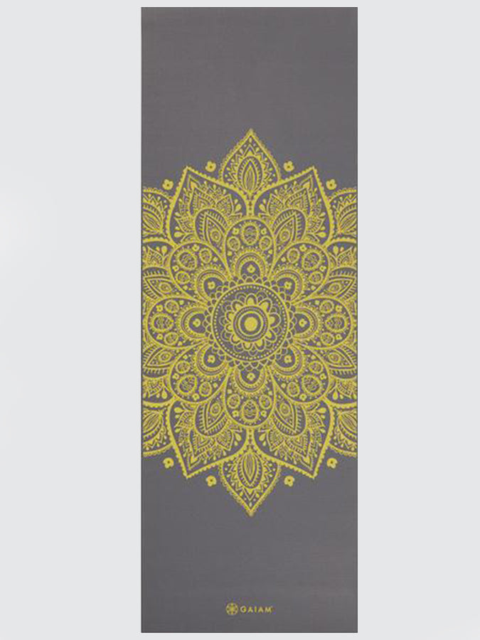 Gaiam Premium Citron Sundial Non-Slip Yoga Mat 6mm Thick for Home & Studio Workouts - Ideal for Hot Yoga, Pilates, and Meditation Practice