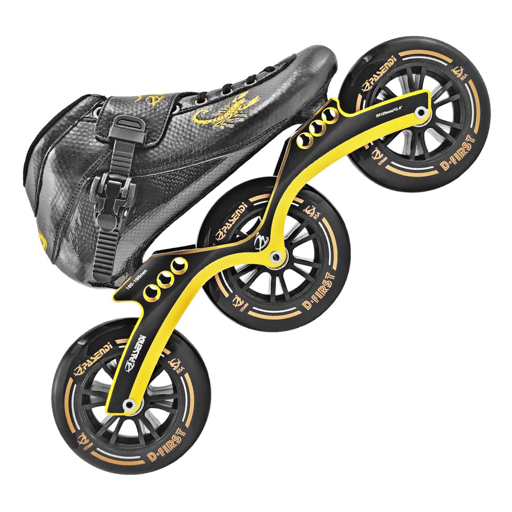 Professional 3X125MM Carbon Fiber Inline Speed Skates for Men - Big Wheels Roller Skating Shoes Black | Perfect for Racing, Training & Outdoor Sports