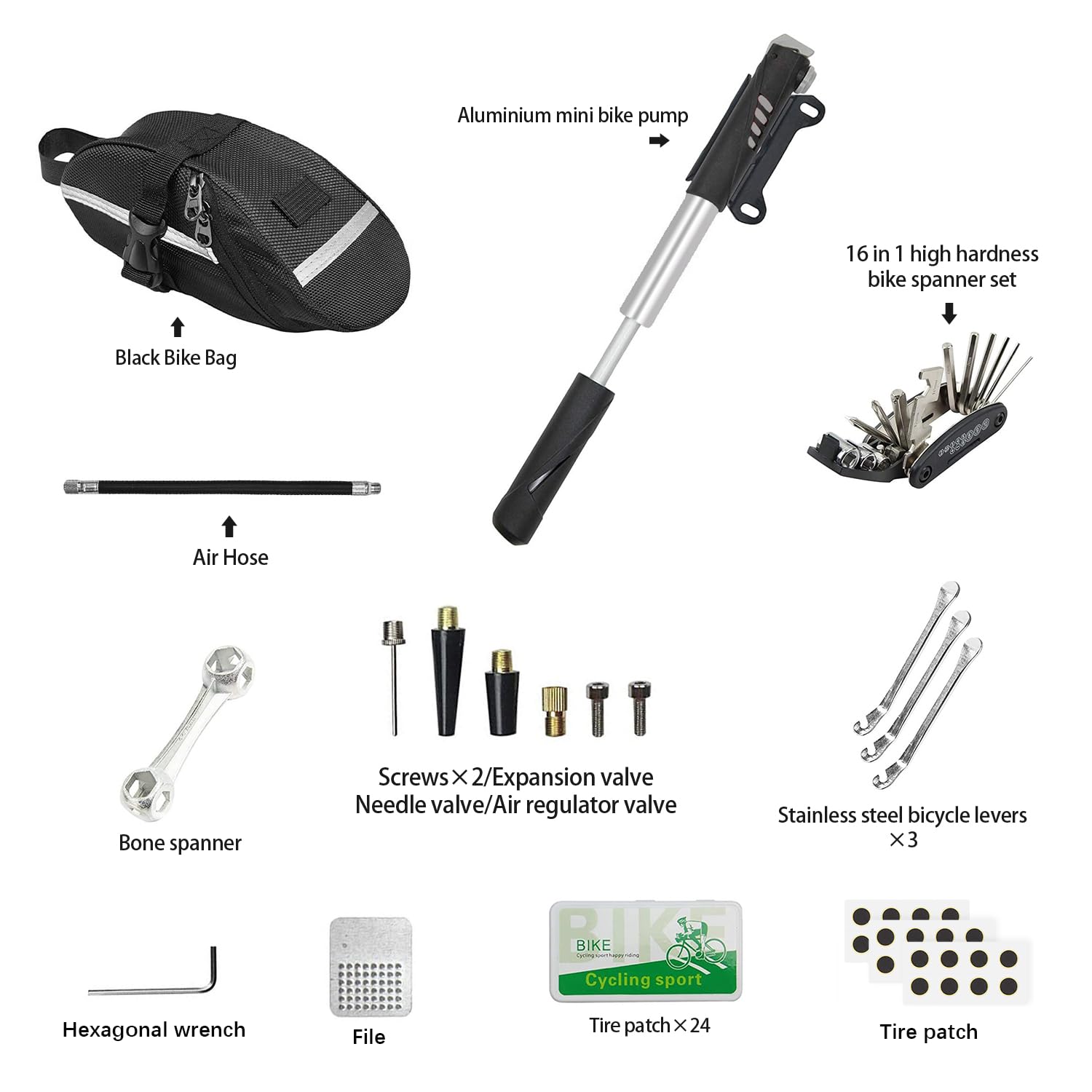 LEFUS 26-in-1 Bike Tool Kit with Tire Repair Kit & Storage Bag - Professional Bicycle Repair Tools for Mountain Bike, Road Bike, Motorcycle - Perfect for On-the-Go Cycling Repairs and Emergency Maintenance