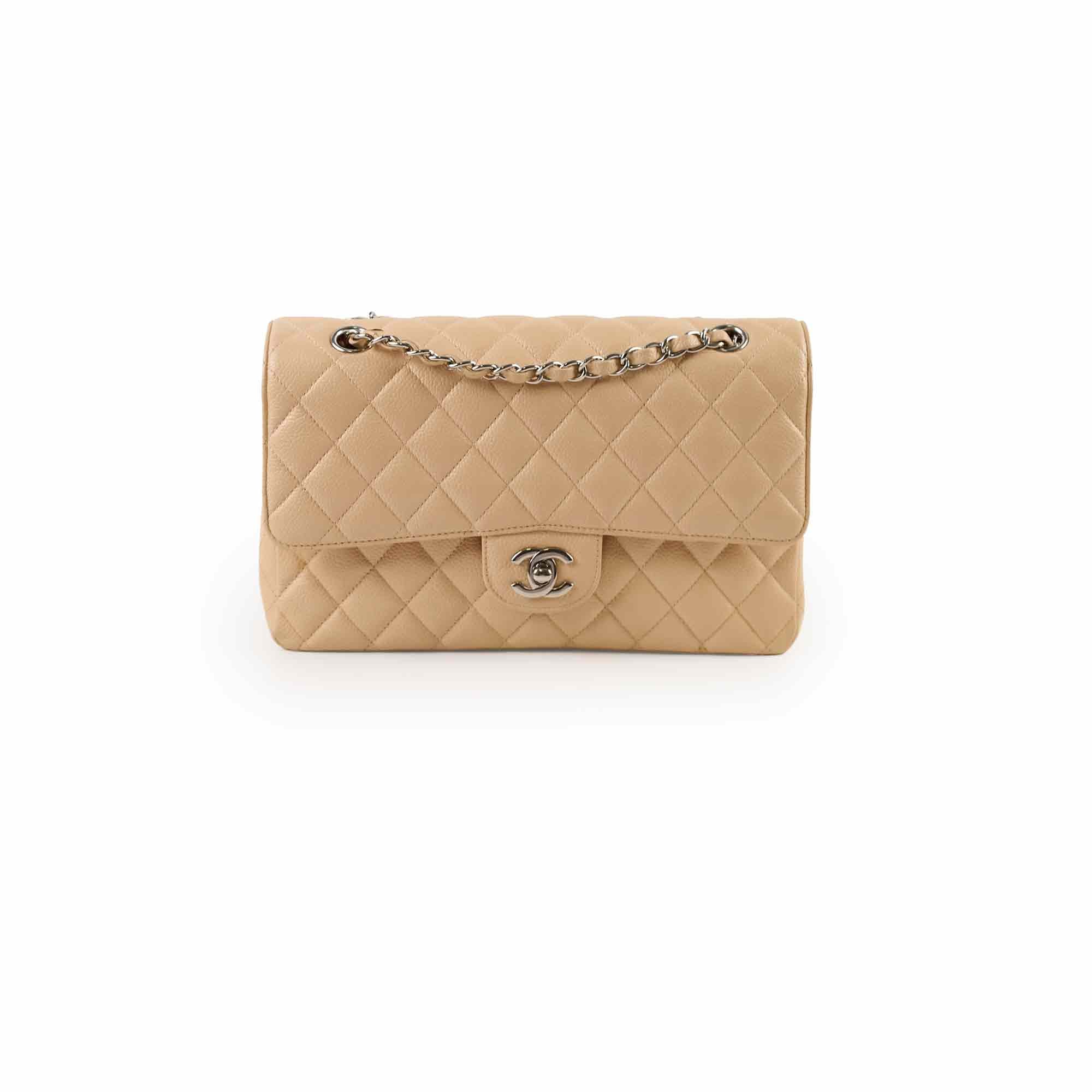 Chanel Medium/Large Double Classic Flap Bag in Beige - Luxury Designer Handbag for Women, Perfect for Work, Evening Events & Everyday Use