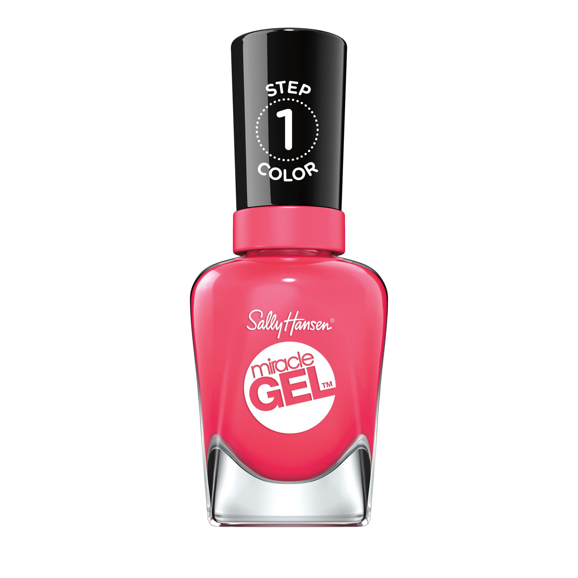 Sally Hansen Miracle Gel Nail Polish - Electric Pop Pink, Long Lasting Gel-Like Formula, No UV Lamp Needed, Chip Resistant, Salon Quality Manicure at Home | Perfect for Parties, Weddings, and Everyday Wear