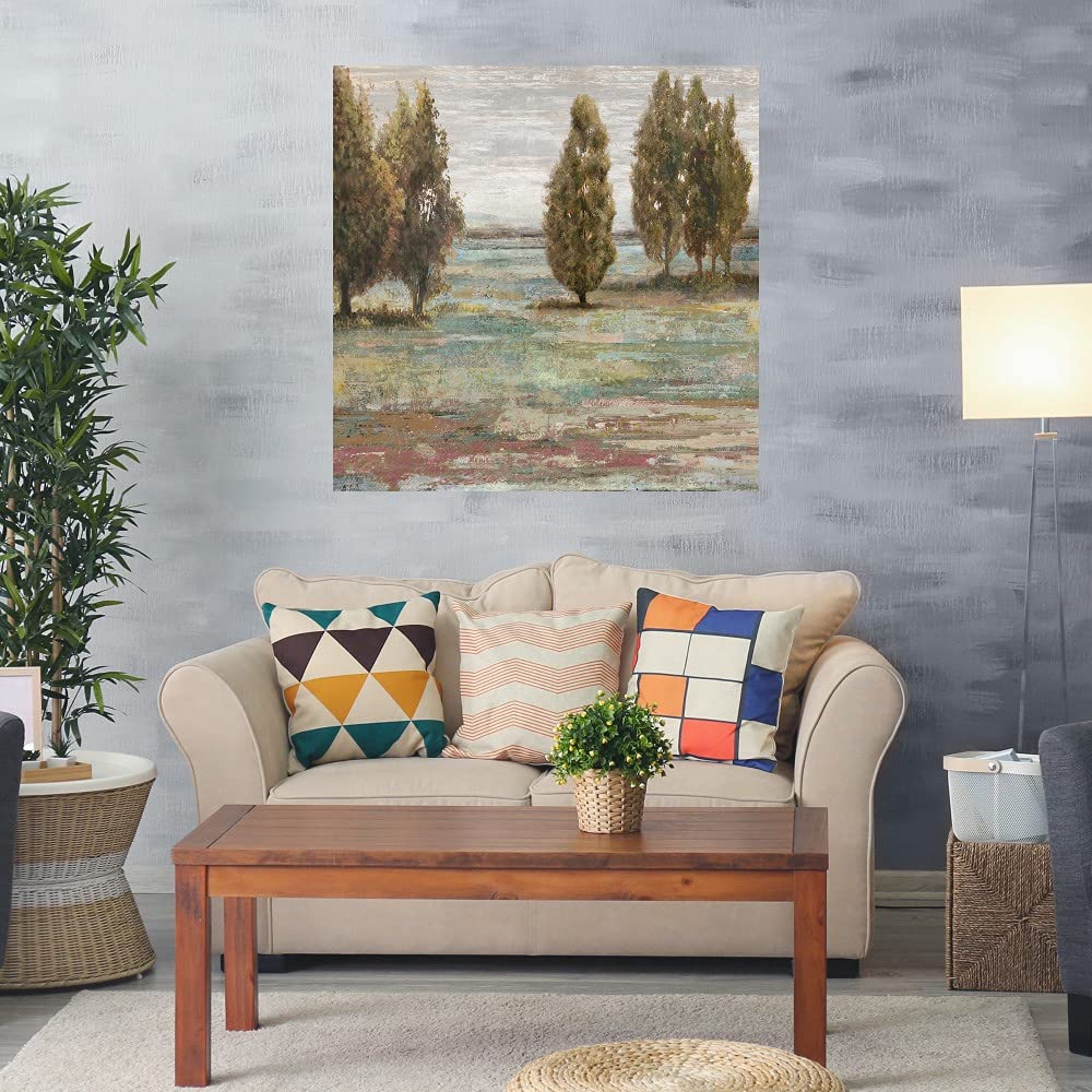 Paul Duncan Prairie Grove II Fine Art Canvas Wall Decor - 22x22 Inch Ready to Hang Painting for Living Room, Bedroom, Office - Modern Abstract Artwork for Home & Office Decor