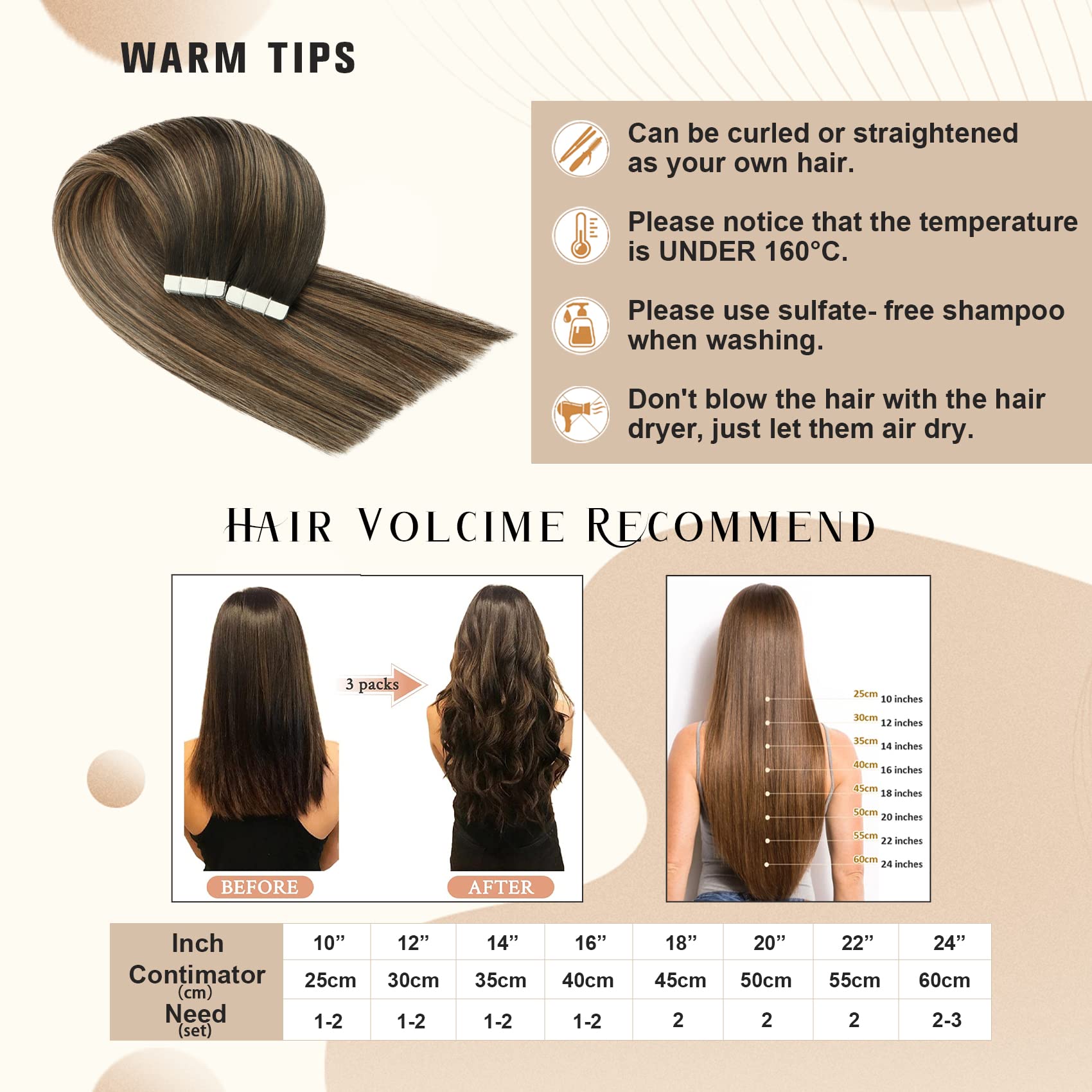 Ombre Black to Brown Tape-In Human Hair Extensions - 20pcs 22In 50g 100% Natural Silky Straight Hair for Women | Perfect for Daily Wear, Parties & Special Occasions