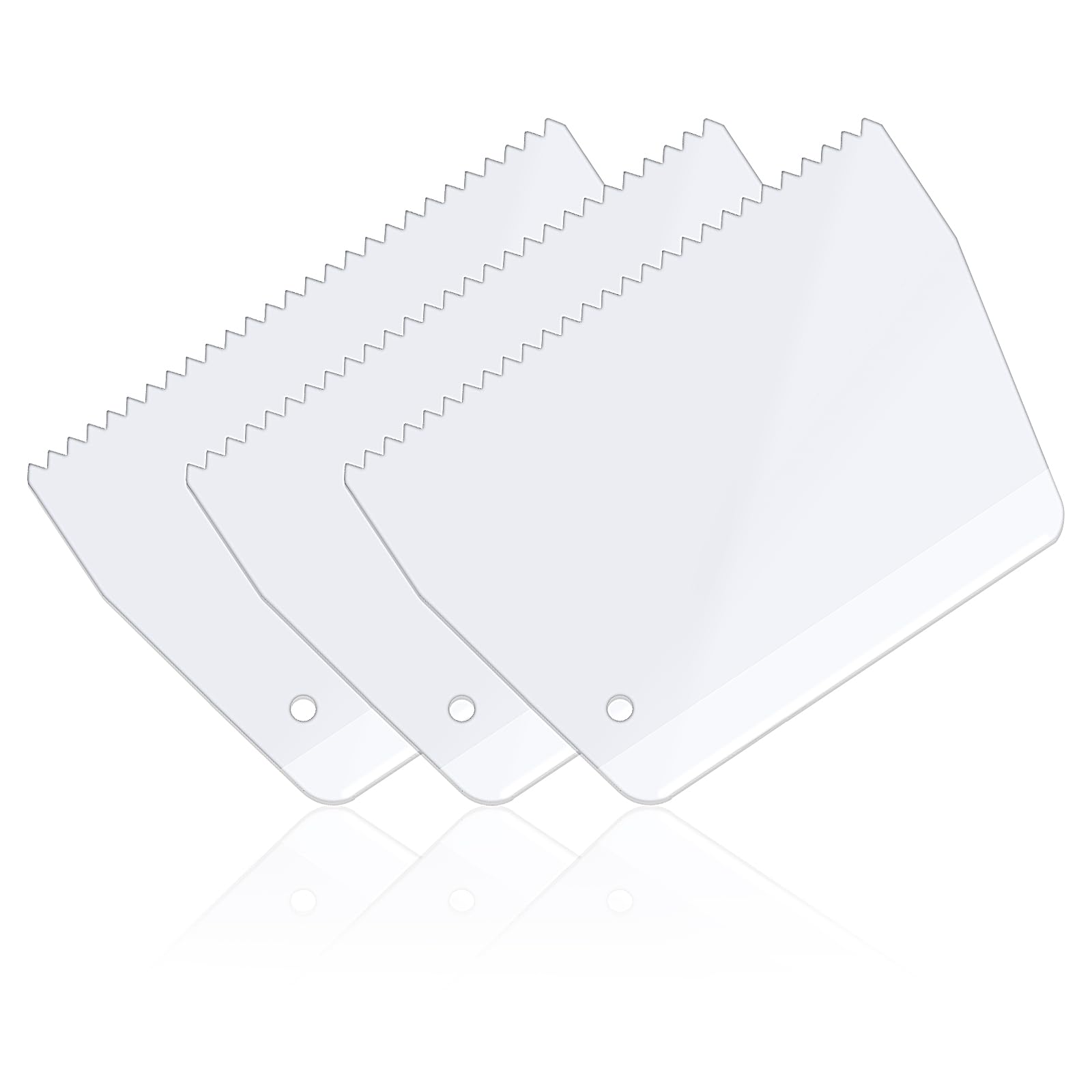 3-Piece Plastic Notched Trowel Set - 0.2