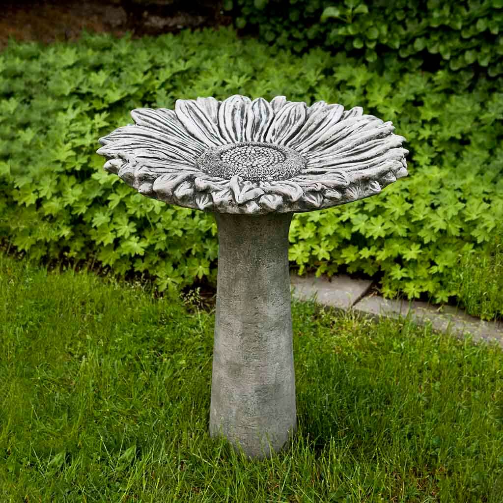 Campania International Sunflower Birdbath – Decorative Garden Bird Bath for Outdoor Decor – Attract Birds to Your Backyard, Patio, or Garden