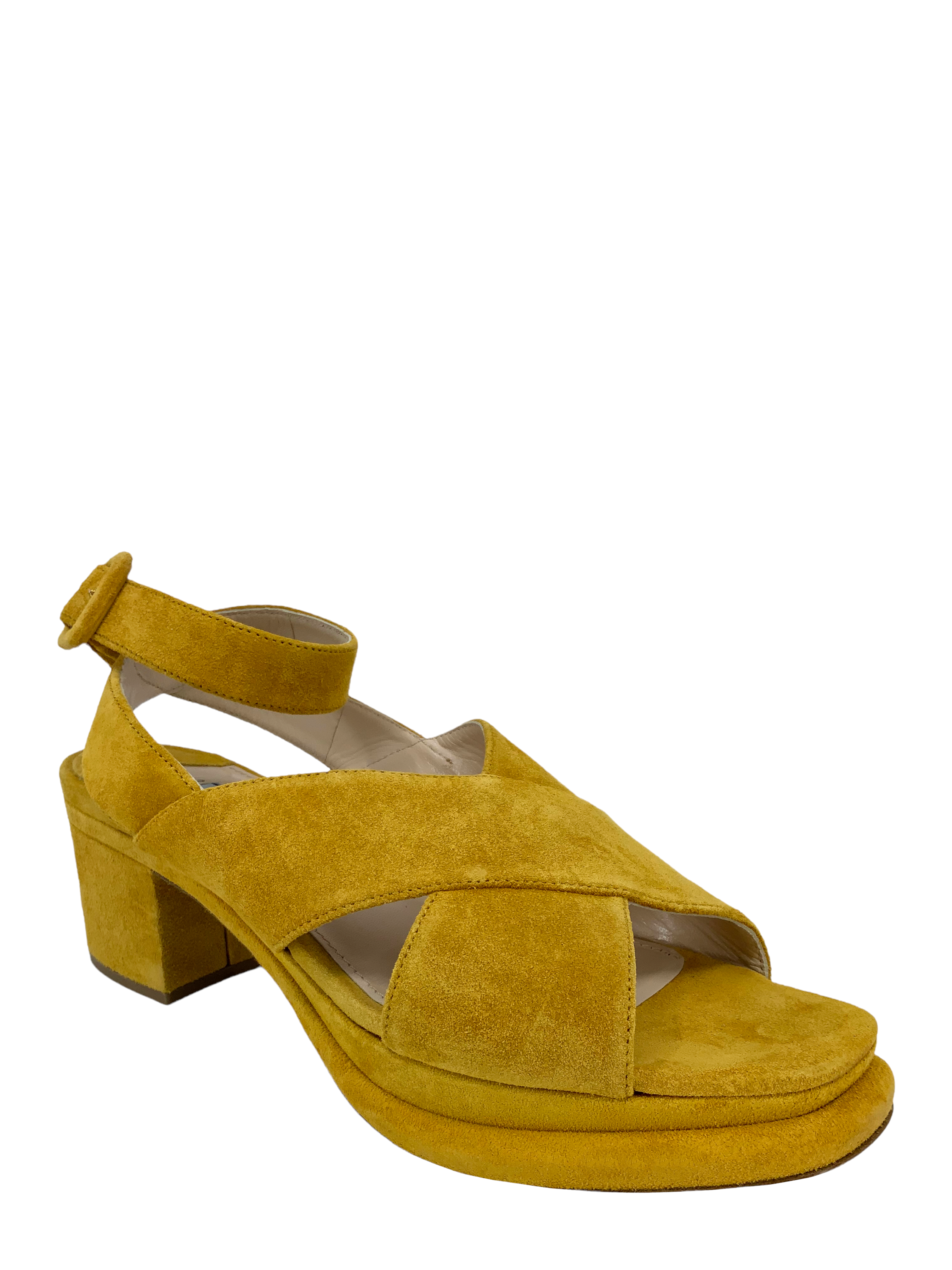 Prada Suede Strappy Platform Sandals Women's Size 7.5 | Luxury Designer High Heel Sandals for Summer Outfits & Special Occasions