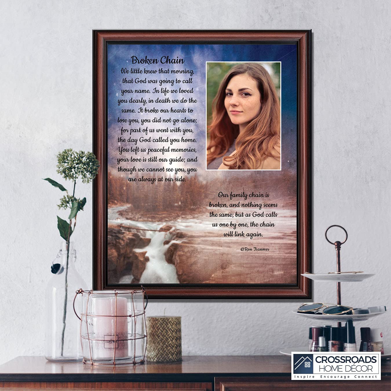 Broken Chain Memorial Picture Frame - Sympathy Gift for Loved Ones | Home Décor
