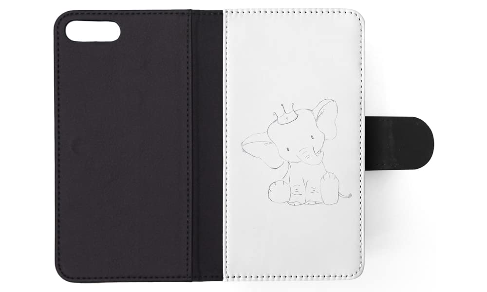Cute Baby Elephant Flip Wallet Phone Case for Apple iPhone 7 Plus & iPhone 8 Plus - Stylish Protective Cover with Card Slots for Everyday Use