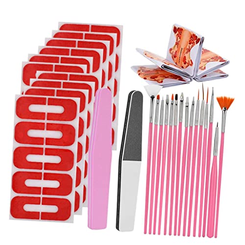 Siah DIY Acrylic UV Gel Nail Extension Kit with Nail Forms & Brushes - Professional Manicure Set for Salon & Home Use (Orange) - Perfect for Nail Art, Extensions & Gel Polish Application