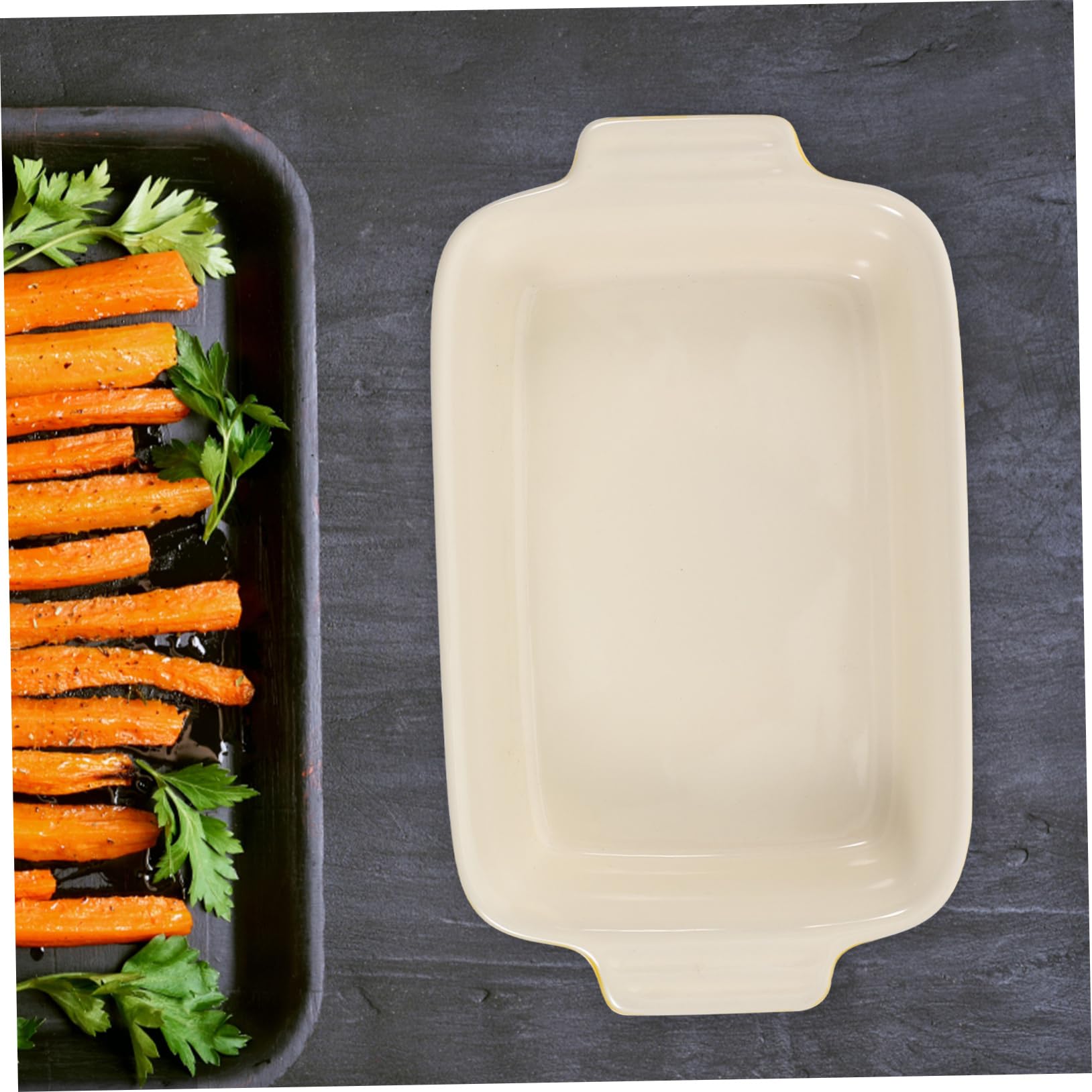 1pc Ceramic Bakeware Set - Double Handle Cheese Tray, Soup Bowl & Multipurpose Baking Dish for Bread, Rice & Desserts | Oven-Safe Ceramic Baking Pan for Kitchen, Dining & Entertaining