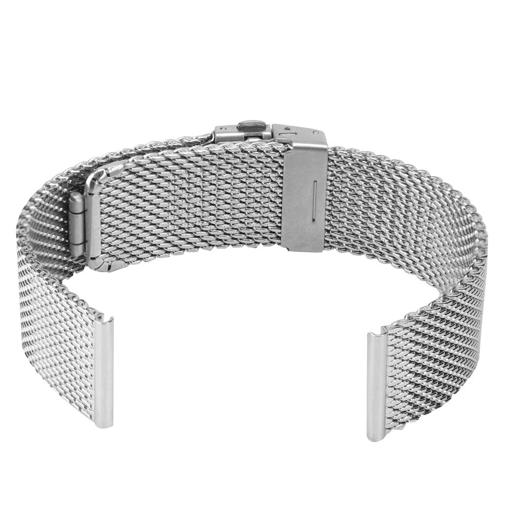 Rotekt Stainless Steel Mesh Watch Band Replacement Strap - 20mm Width, Durable & Adjustable for Men & Women - Perfect for Dress Watches, Business Attire & Everyday Wear
