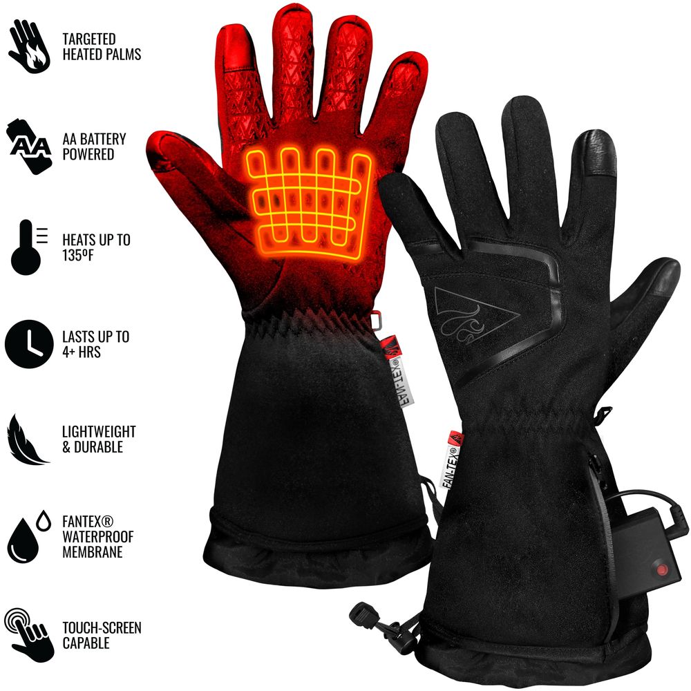 ActionHeat AH FWGV AA M L XL Men's AA Battery Heated Featherweight Gloves - Warm Winter Gloves for Outdoor Activities, Hunting, Skiing & Snowboarding (Black, L/XL)