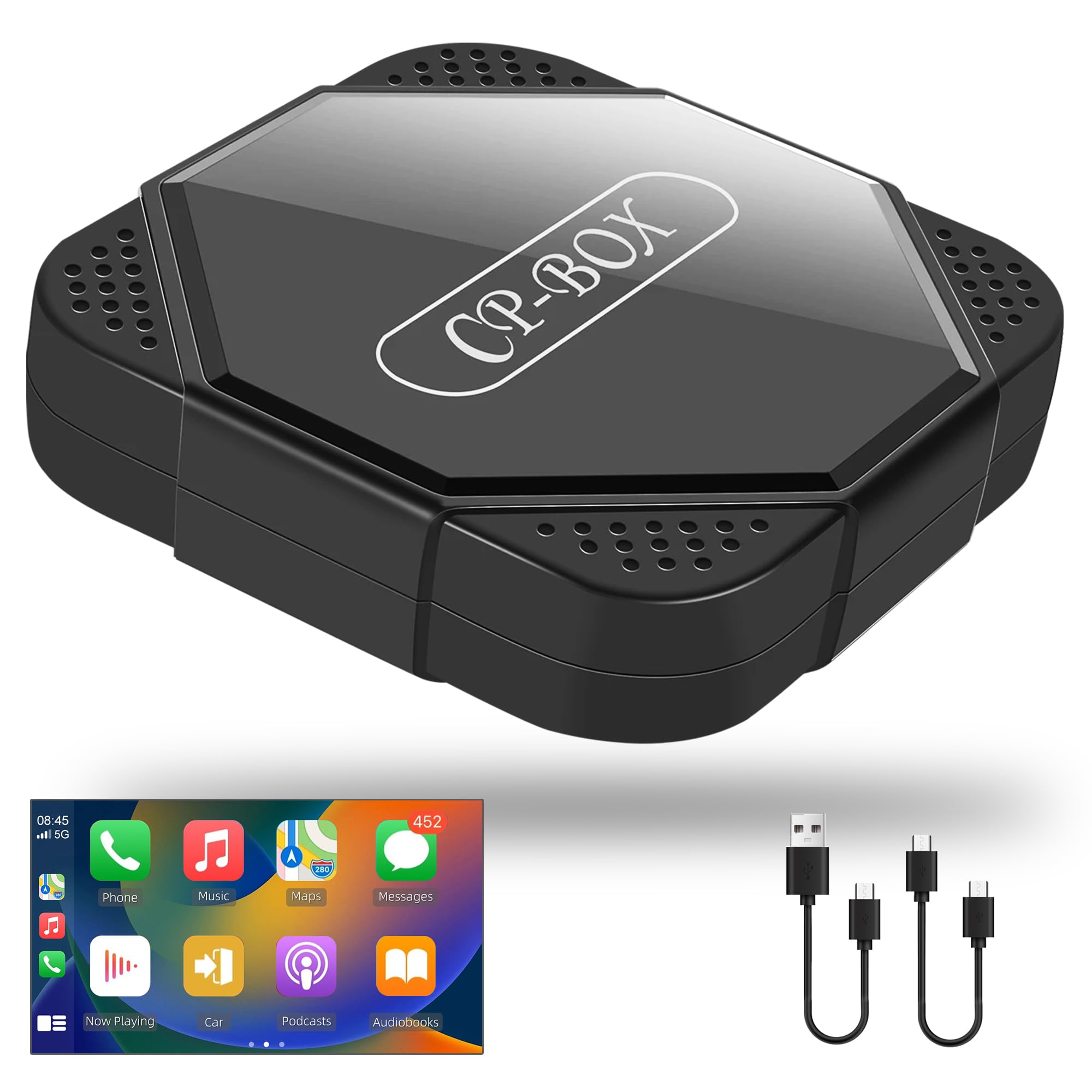 Wireless CarPlay Adapter 2023 Upgrade - Convert Wired to Wireless CarPlay for iPhone, USB Type-C Dongle for Factory Wired CarPlay Cars | Perfect for Hands-Free Driving, Music Streaming & GPS Navigation
