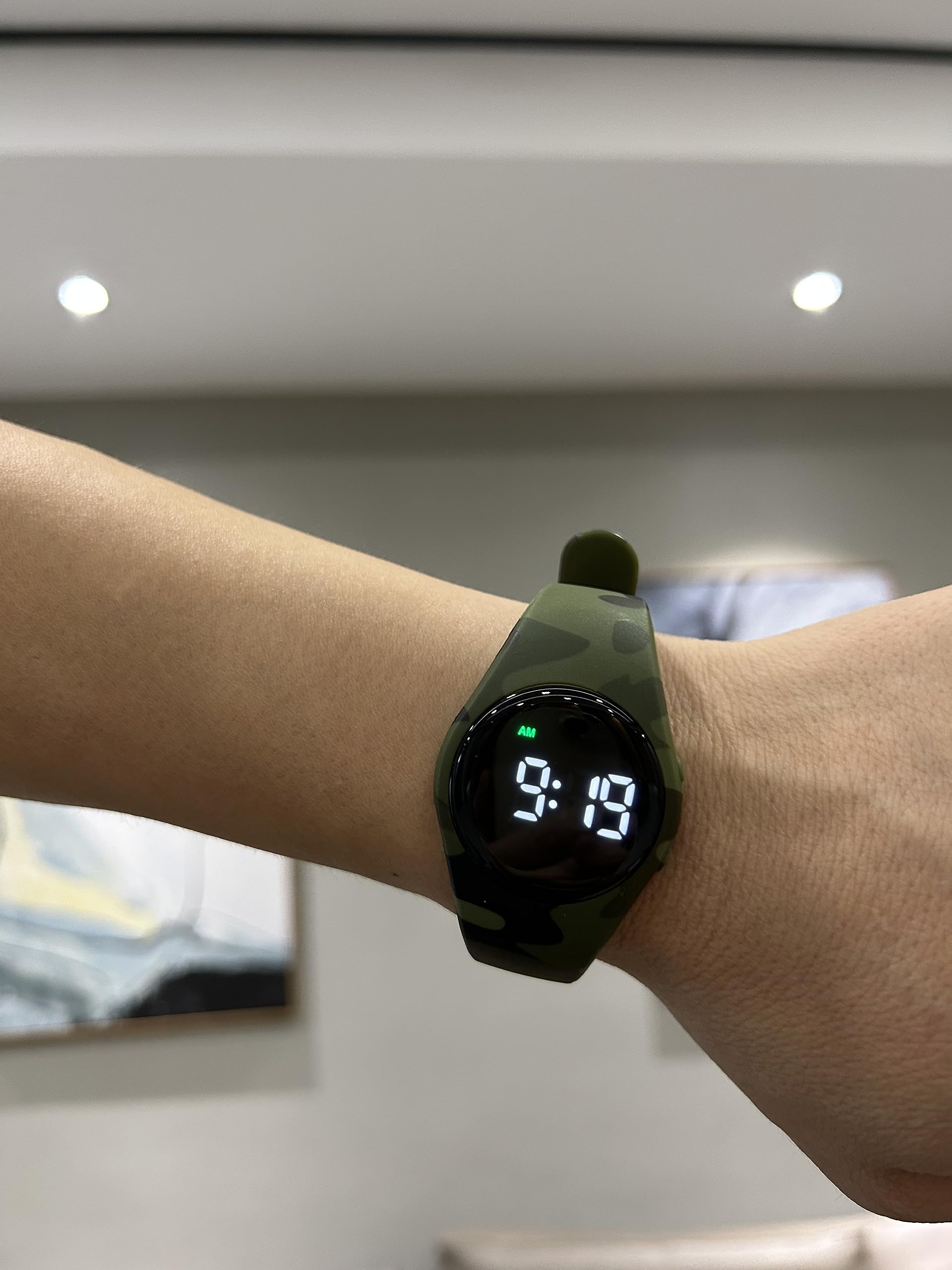 Vibrating Alarm Watch for Kids & Adults - Water Resistant Potty Training Watch with 15 Daily Alarms, Rechargeable Medical Reminder & Timer (Green Camouflage) - Perfect for Potty Training, Medication Reminders & Daily Routines