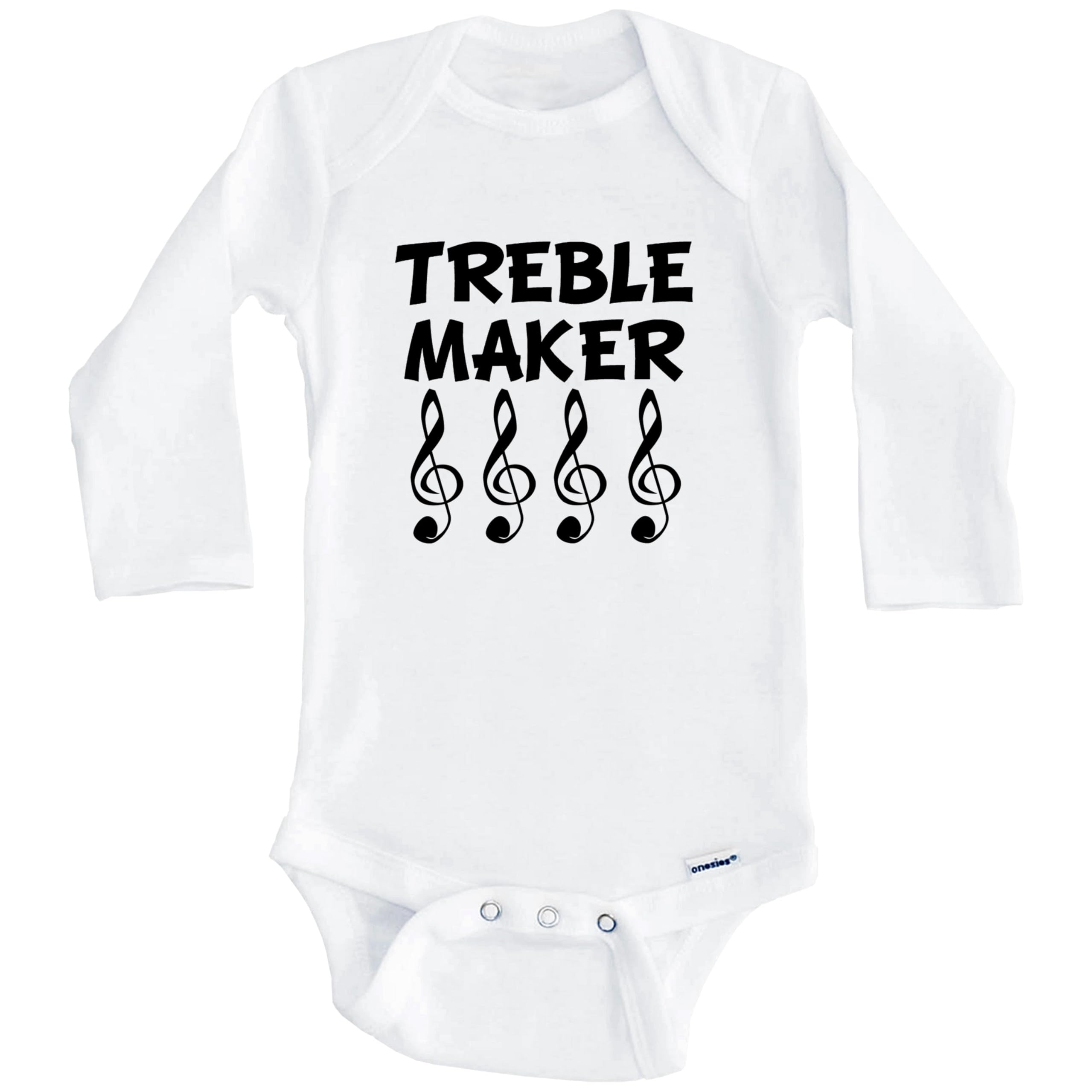 Treble Maker Funny One Piece Baby Bodysuit - Long Sleeve Music-Themed Infant Romper for Boys & Girls | Perfect for Music Lovers, Concerts & Photo Shoots