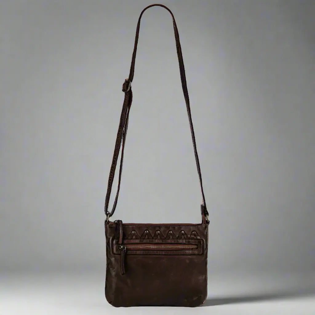 MET V Stitch Crossbody Leather Bag for Women - Stylish & Durable Handbag with Adjustable Strap - Perfect for Work, Travel & Everyday Use