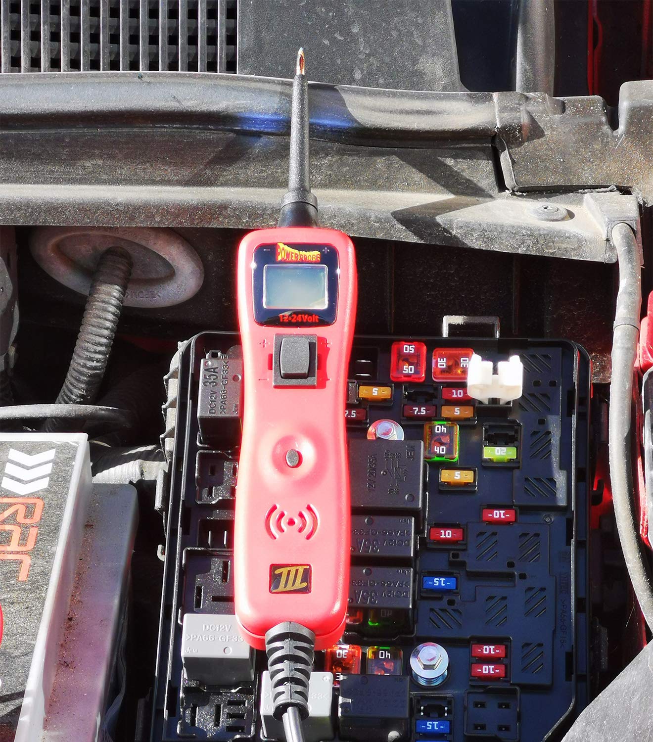 Power Probe III Clamshell - Red (PP3CSRED) | Automotive Diagnostic Test Tool with Digital Volt Meter | AC/DC Current Resistance & Circuit Tester | Perfect for Car Repair & Electrical Troubleshooting