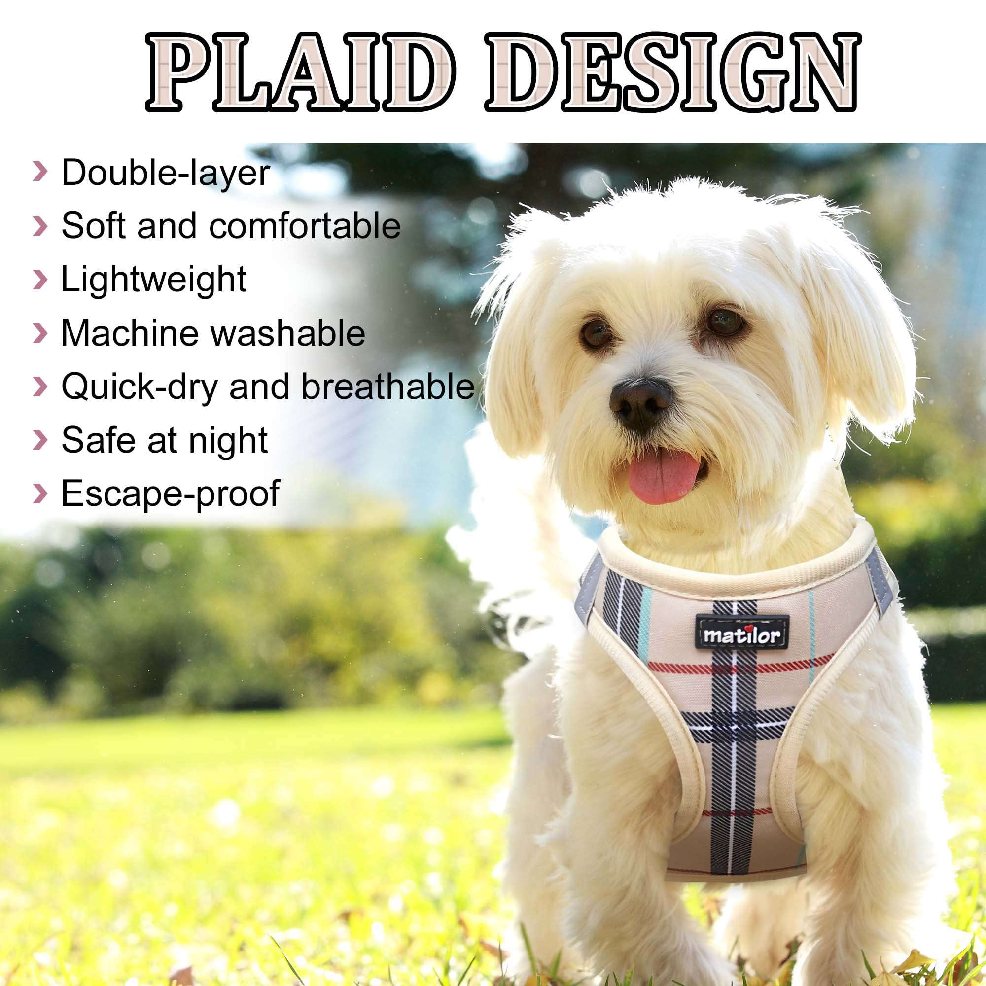 Step-in Dog Harness - Breathable Puppy & Cat Vest for Small to Medium Dogs - Adjustable Pet Harness for Walking & Training - Beige
