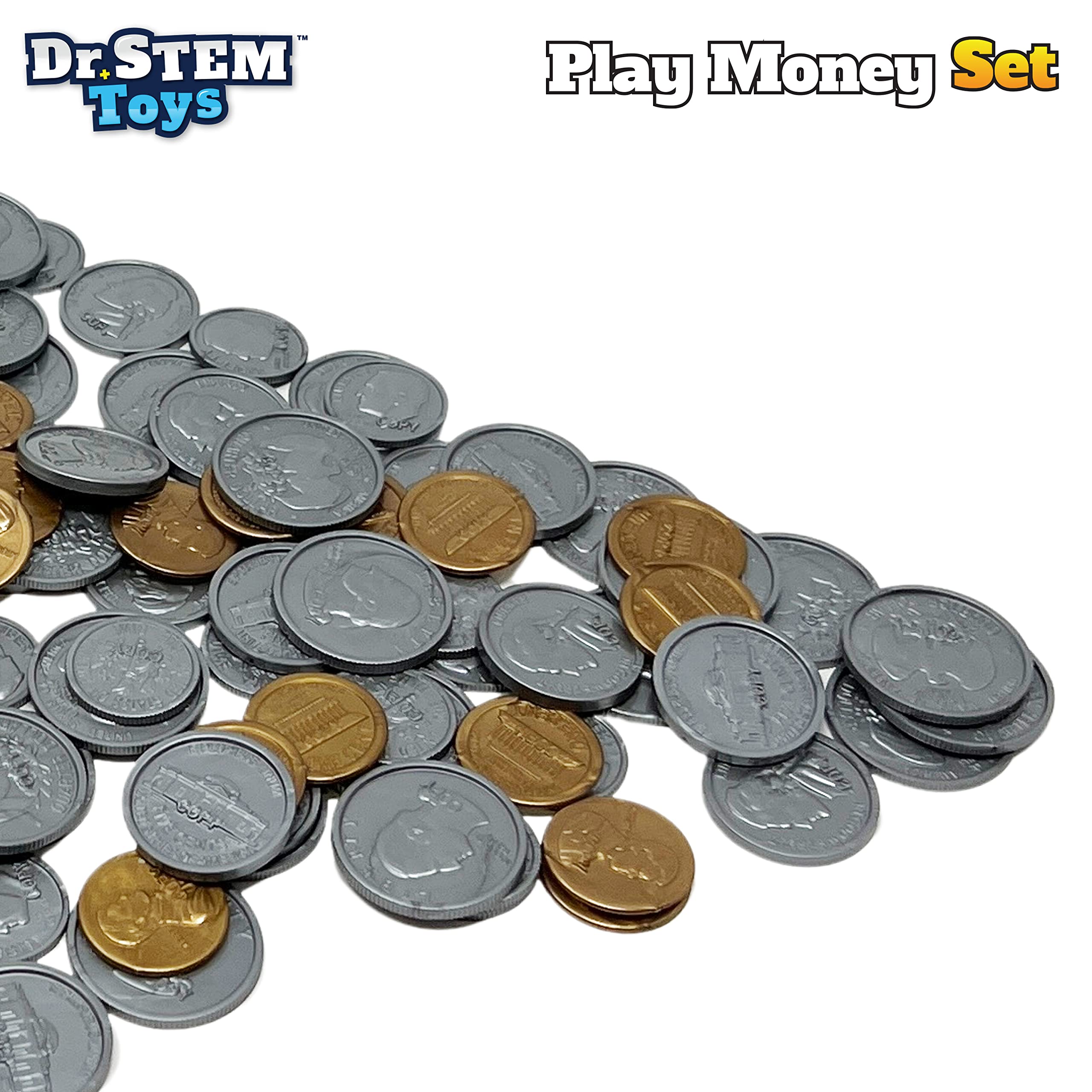 Dr. STEM Toys Play Money for Kids - 400-Piece Realistic Pretend Money Set with Bills & Coins | Financial Learning Toy for Kids | Perfect for Pretend Play, Math Games & Teaching Money Management