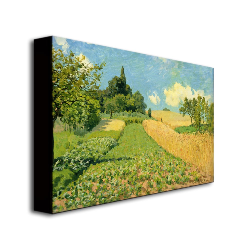 Alfred Sisley The Cornfield Canvas Art Print - 18x24 Inch Wall Decor for Living Room, Bedroom & Office | Famous Landscape Painting Reproduction