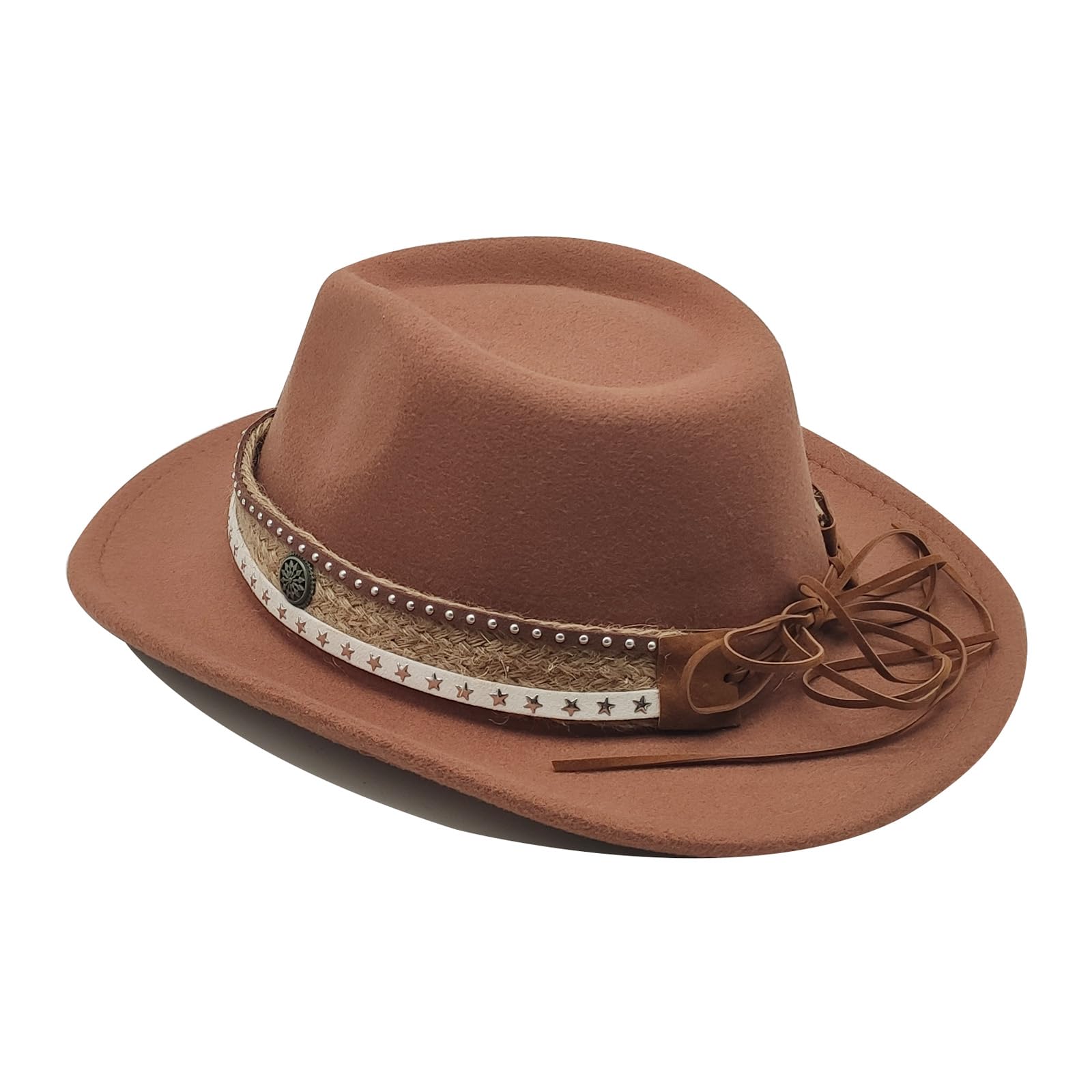 **Western Cowboy Hat for Kids - Adjustable Buckle Belt & Wide Brim Fedora - Cowgirl Dress Up Costume for Boys & Girls - Perfect for Halloween, Rodeo, and Western-Themed Parties**