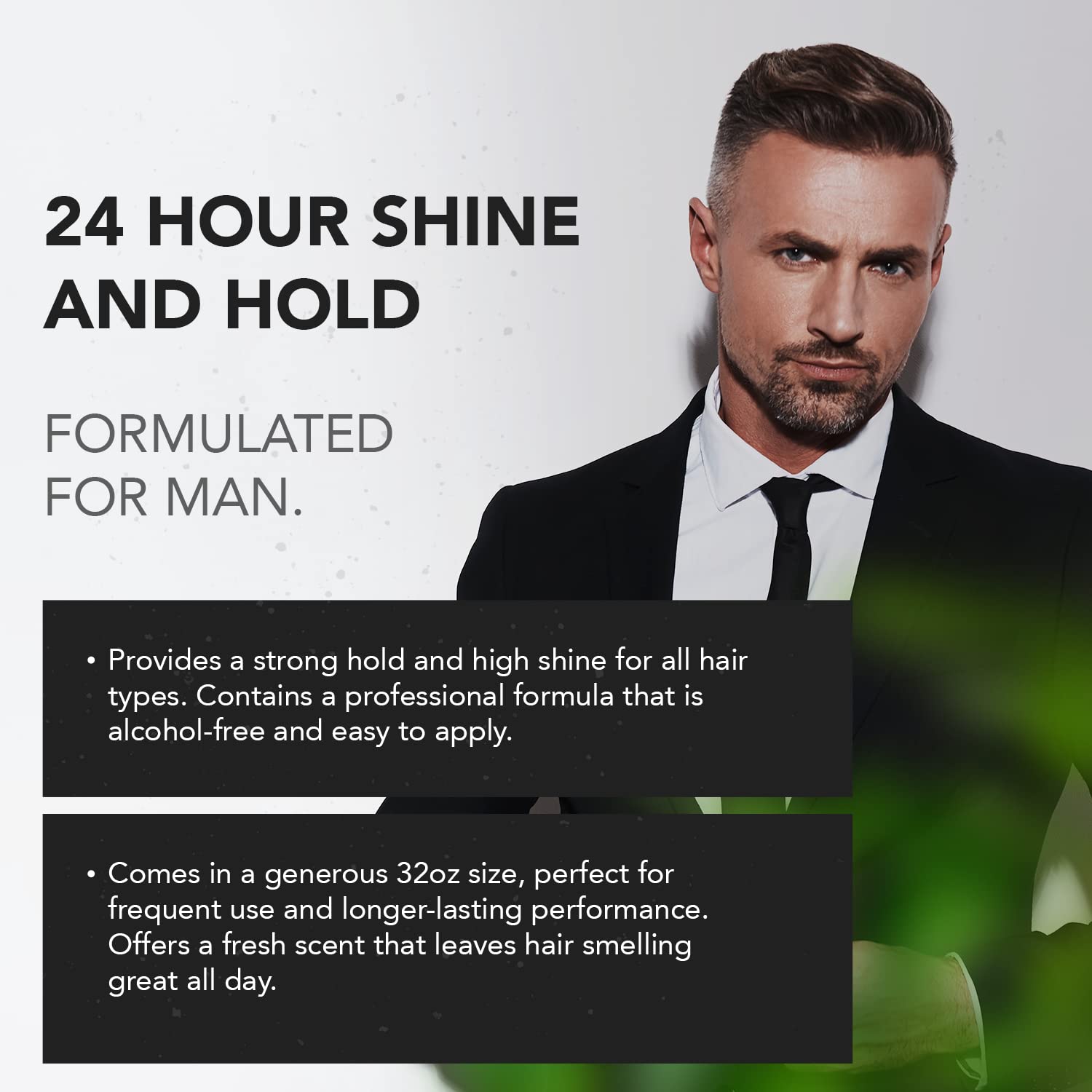 Gentlemen Republic Oceano Men's Hair Gel 32oz - Strong Hold High Shine Styling Gel for Men | Alcohol-Free Professional Formula with Fresh Ocean Scent | Made in USA | Perfect for Daily Styling, Special Occasions & Professional Grooming