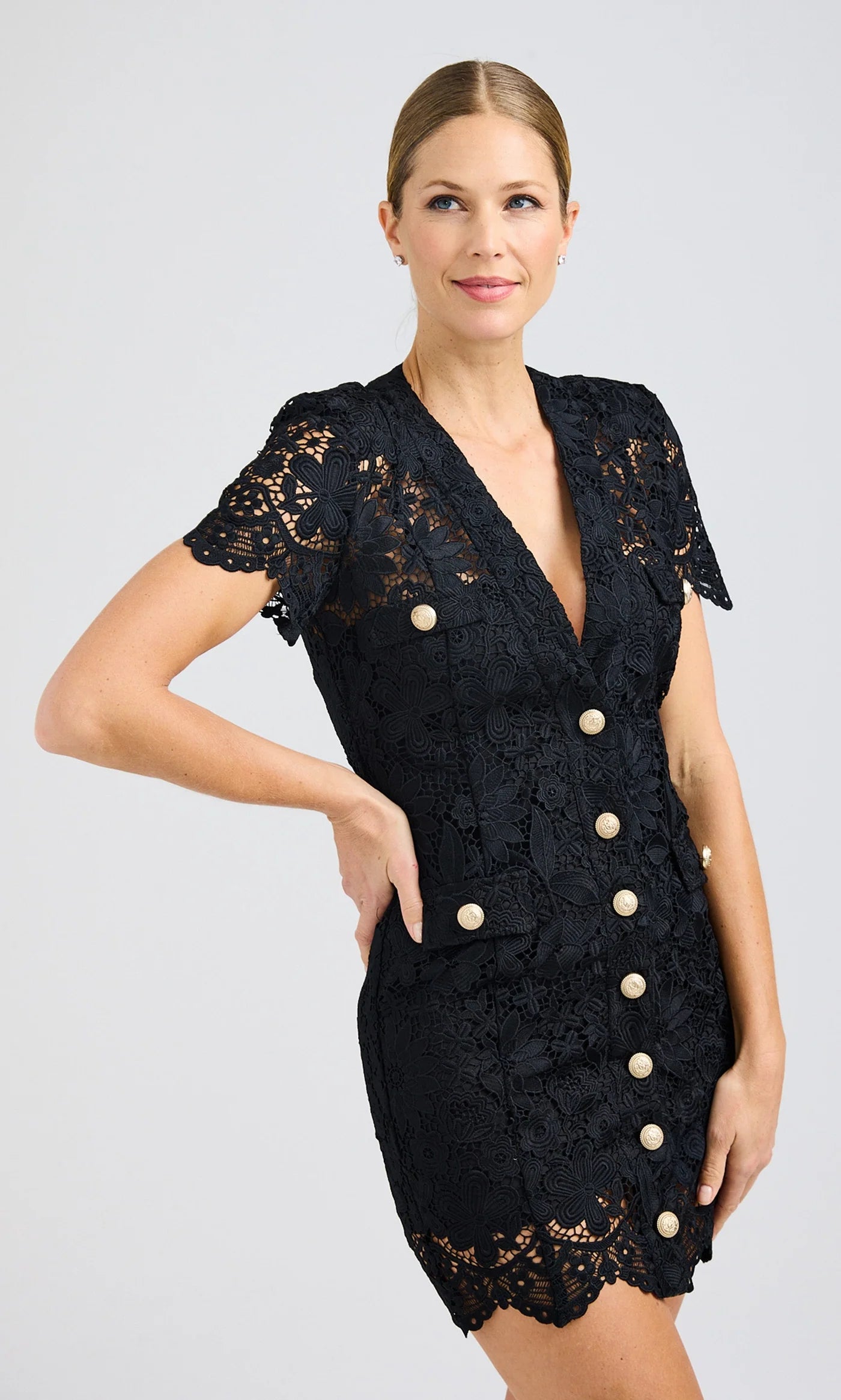 Elegant Anne Black Lace Dress for Women - Perfect for Evening Parties, Weddings & Special Occasions