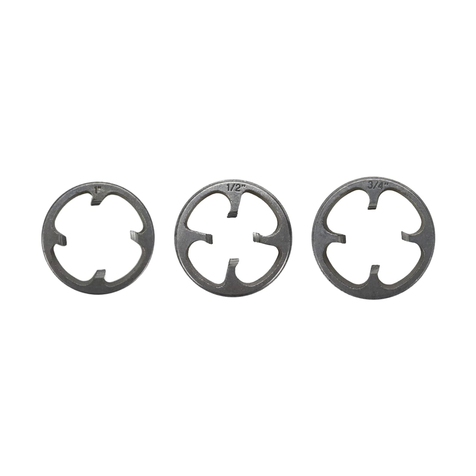 6 Pcs PVC Pipe Threader Tool Kit - Round Pipe Die Set with 3 Dies (1/2