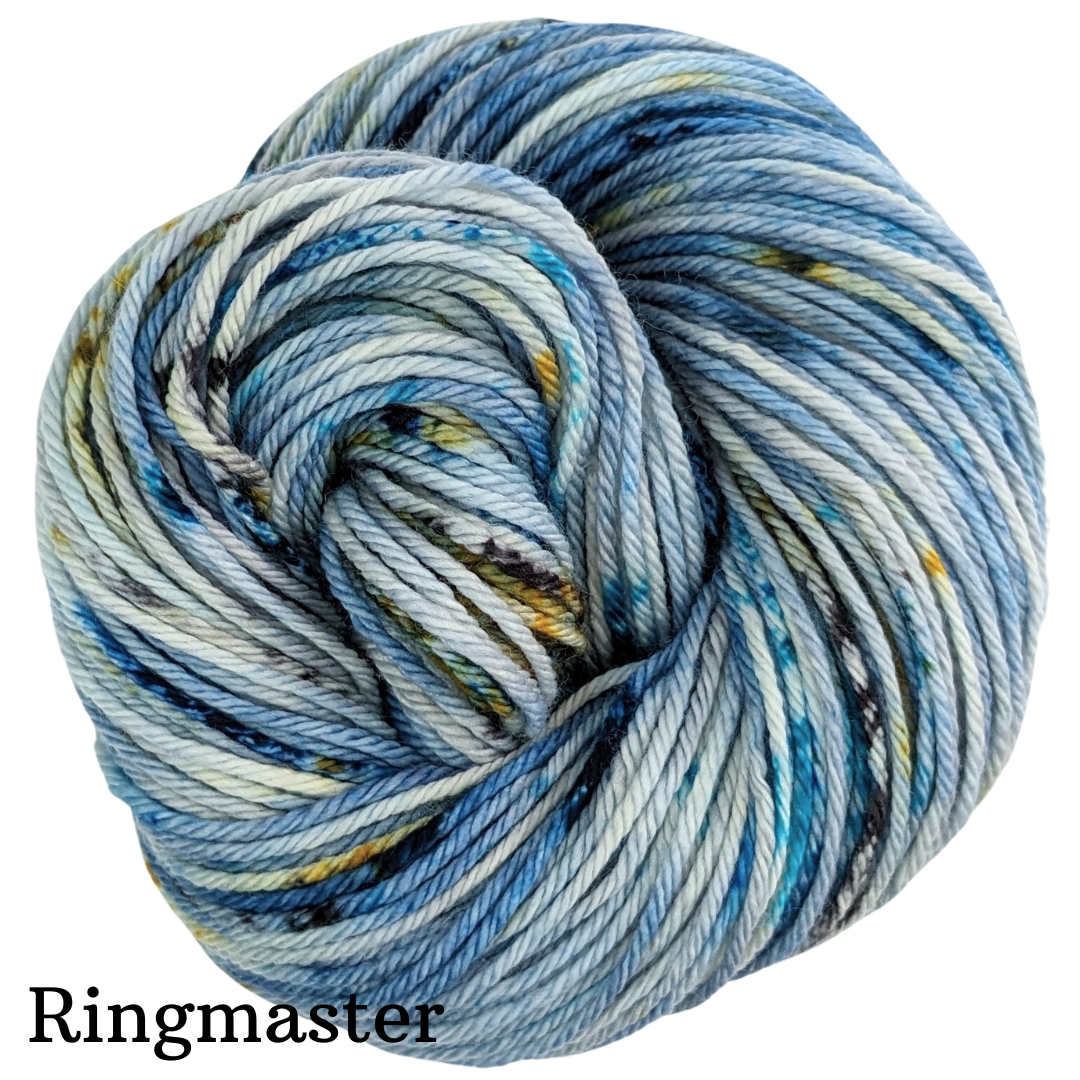 Knitcircus Yarns - Speckled Hand-Dyed Tuna Fish Color Skeins | Premium Ready-to-Ship Knitting Yarn | Perfect for Sweaters, Scarves & DIY Crochet Projects