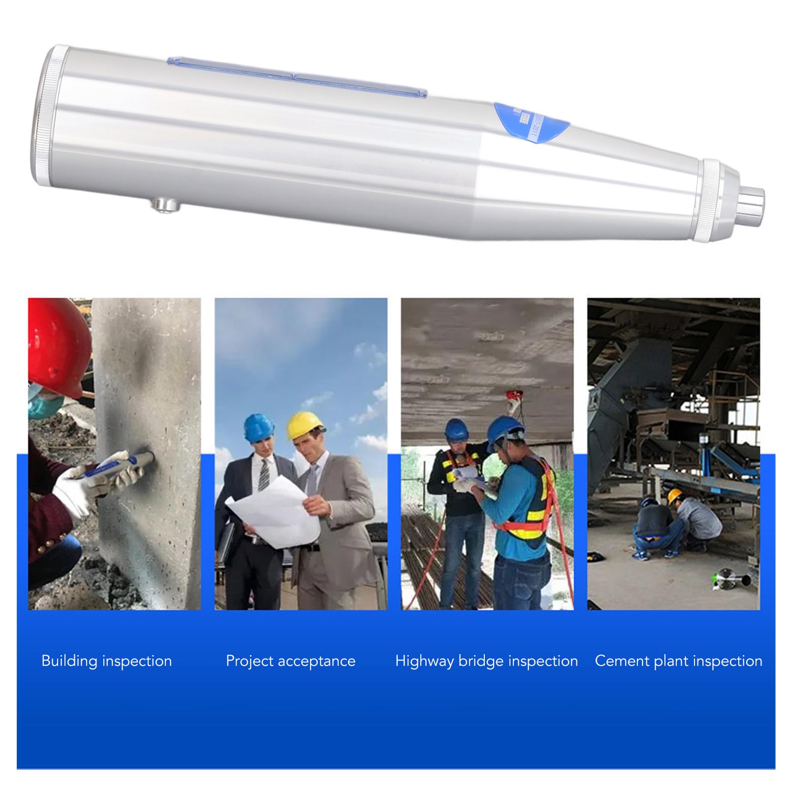 Stainless Steel Concrete Hammer Tester - Professional Resiliometer with Storage Case for Building Walls, Roads & Construction Projects | Perfect for Quality Control, Material Testing & Structural Assessment