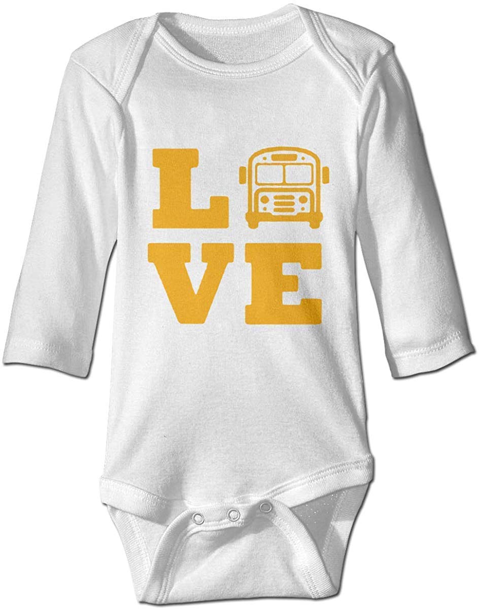 Adorable School Bus Print Long Sleeve Bodysuit for Newborns & Infants - Soft Baby Romper for Boys & Girls - Perfect for Daycare, Photo Shoots & Family Outings