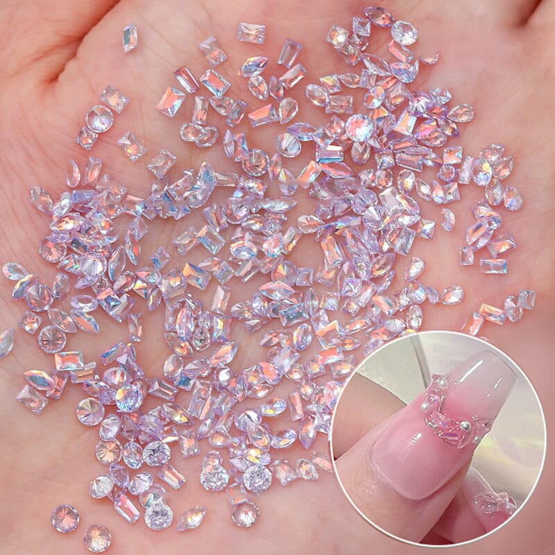 50pcs Zircon Nail Art Decorations - Sparkling Rhinestone Nail Gems for DIY Manicure, Acrylic Nails, and Salon Nail Designs