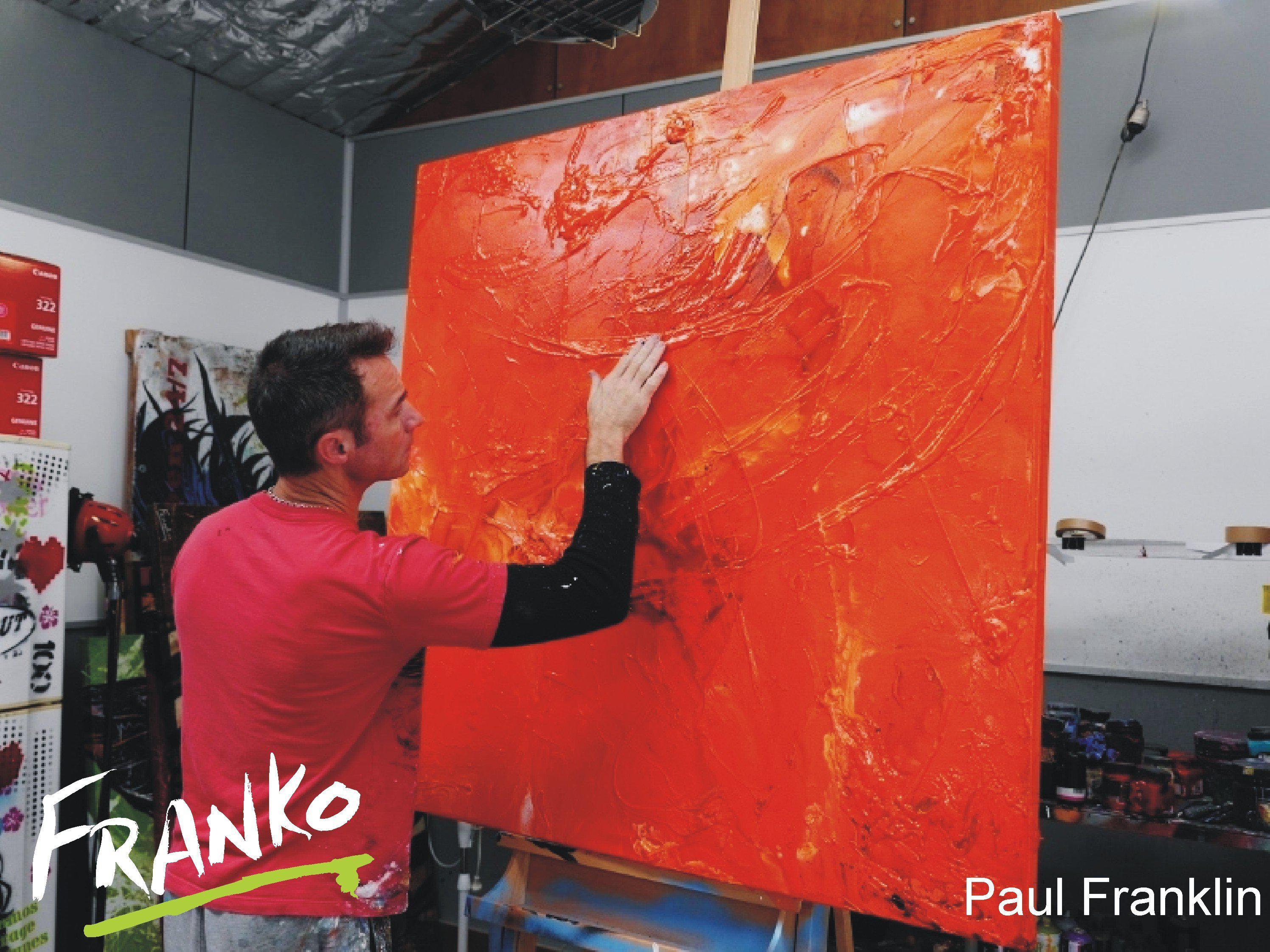 120cm x 120cm Orange Abstract Painting - Modern Peeled Orange Artwork for Living Room, Bedroom, or Office Wall Decor