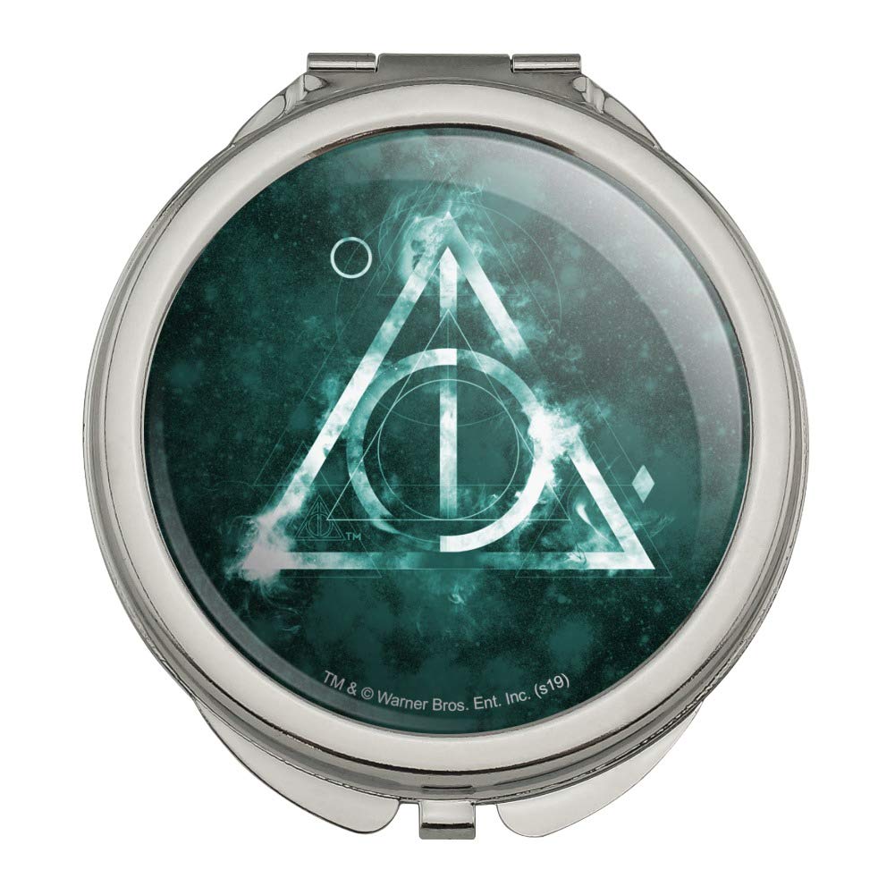 Harry Potter Deathly Hallows Logo Compact Travel Purse - Stylish Handbag with Mirror for Makeup, Cosmetics & Essentials | Perfect for Travel, Daily Use & Harry Potter Fans Collection
