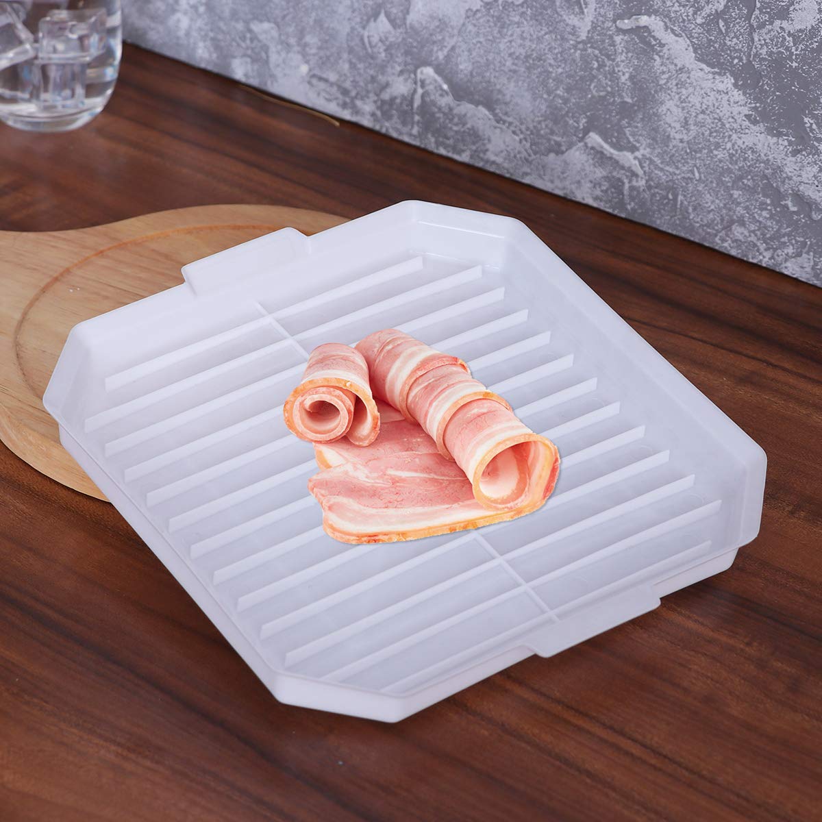 DOITOOL 2-Pack Non-Stick Pizza Baking Sheet for Oven - Microwave Safe Bacon & Egg Cooking Tray, Sausage Rack - Premium Kitchen Baking Accessories (White) - Perfect for Homemade Pizza, Breakfast Meal Prep & Party Snacks