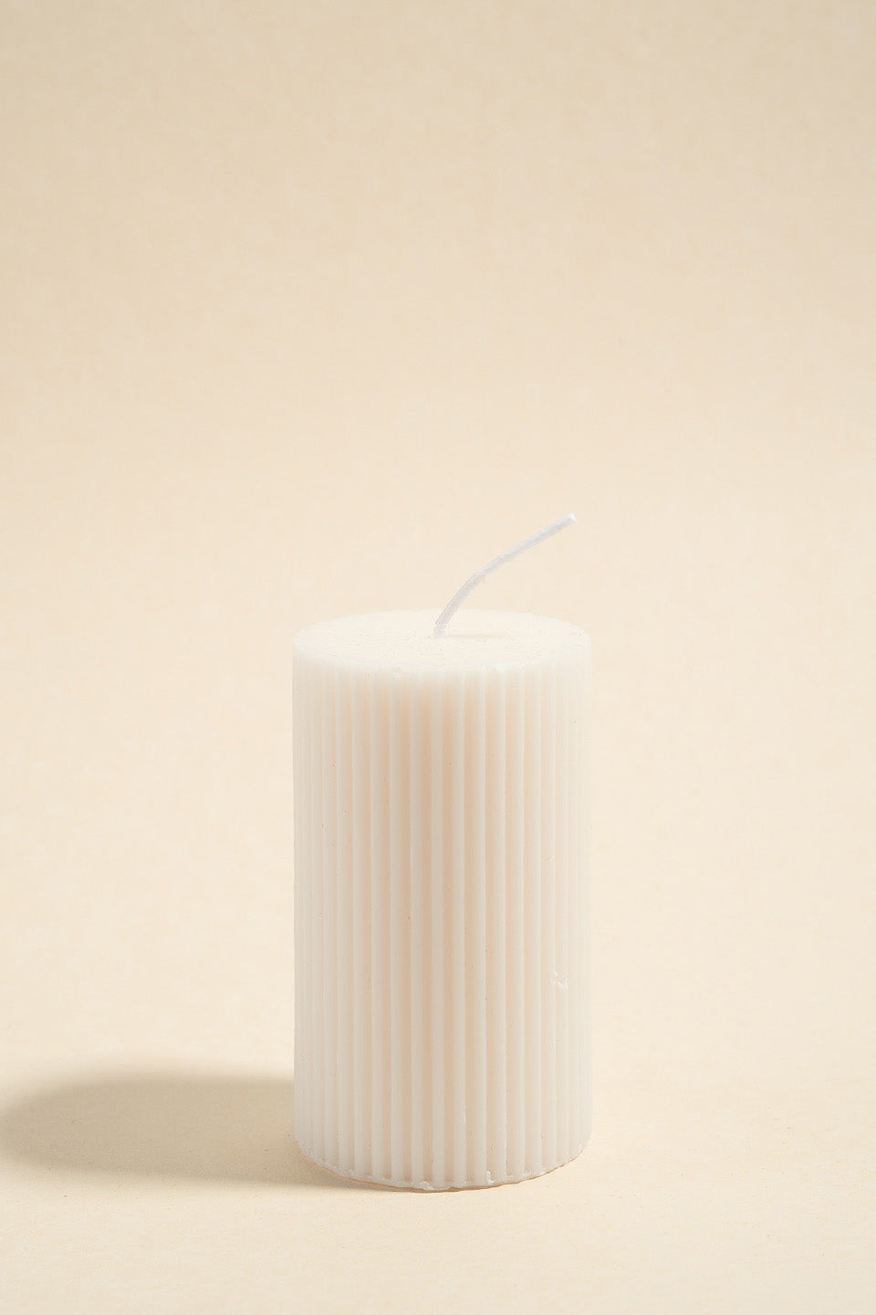 Handmade Soy Wax Ivory Candle with Flat Head and Ribbed Column Design - Perfect for Home Decor, Wedding Centerpieces, and Relaxing Aromatherapy