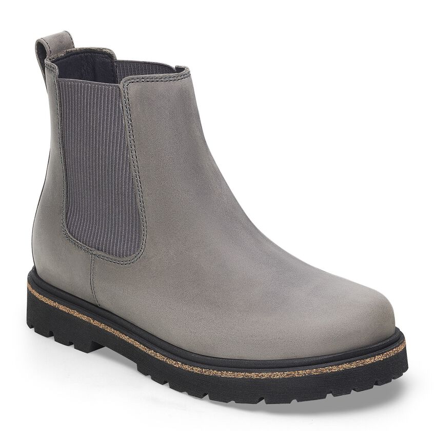 Birkenstock Women's Highwood Slip-On Mid Heel Sandals in Graphite - Comfortable Casual Shoes for Walking, Work & Everyday Wear
