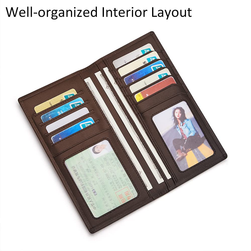 VANNANBA Slim RFID Blocking Leather Wallet for Men - Thin Bifold Credit Card Holder with ID Window & Gift Box (Brown) | Perfect for Everyday Carry, Travel & Business Use