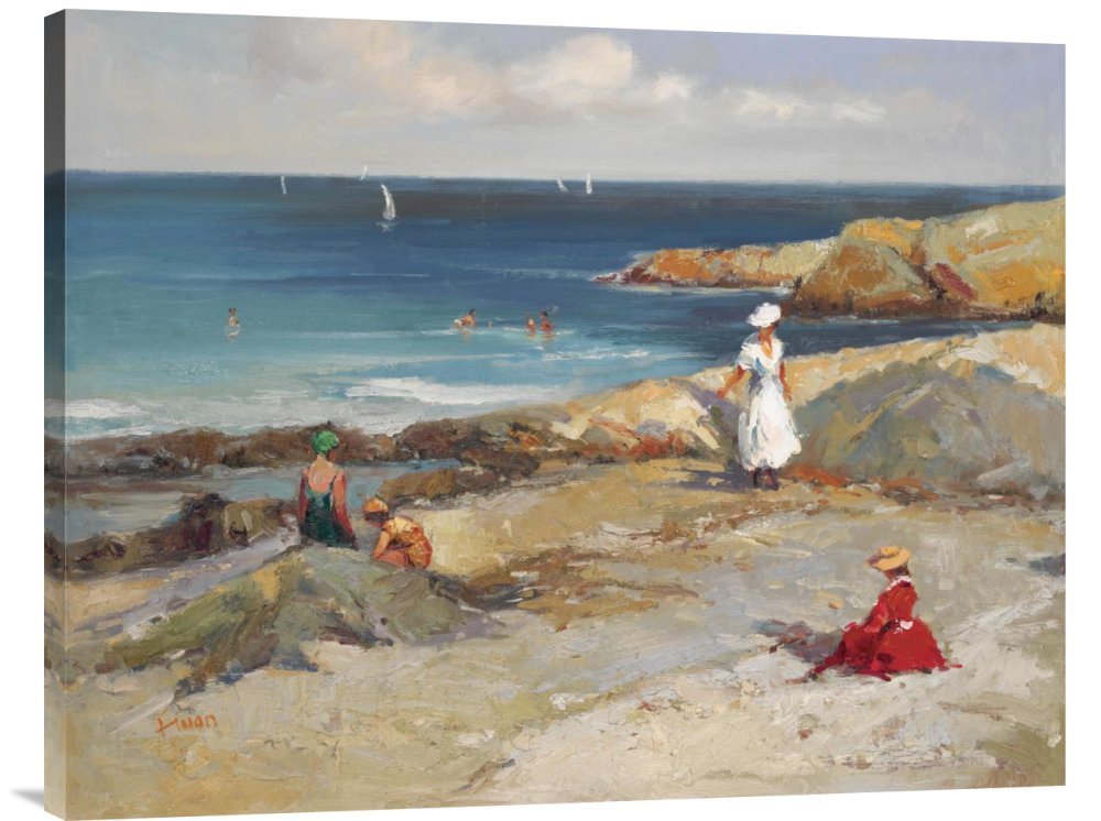 Budget H Finan by The Seashore Gallery Wrap Canvas Print - Coastal Wall Art Decor for Living Room, Bedroom & Office