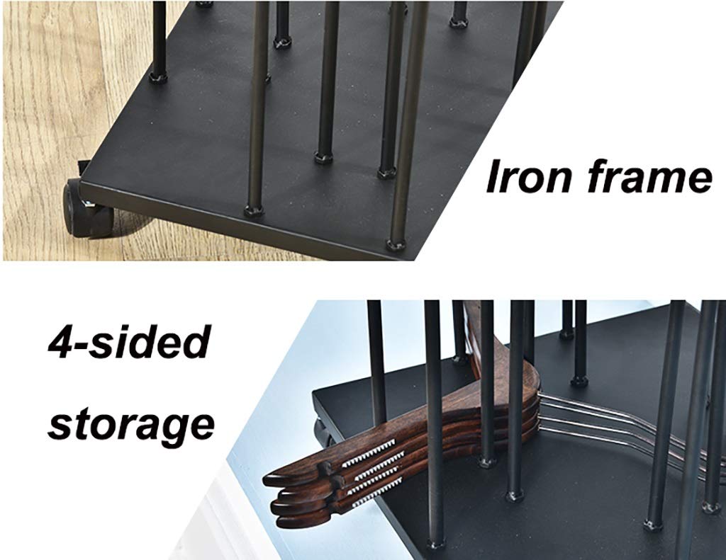 GCX Floor Hanger Storage Cart with 4 Wheels - Heavy Duty Iron Frame Hanger Organizer Holds 150+ Clothes Hangers - Space Saving Closet Storage Solution for Bedroom, Laundry Room & Retail Stores
