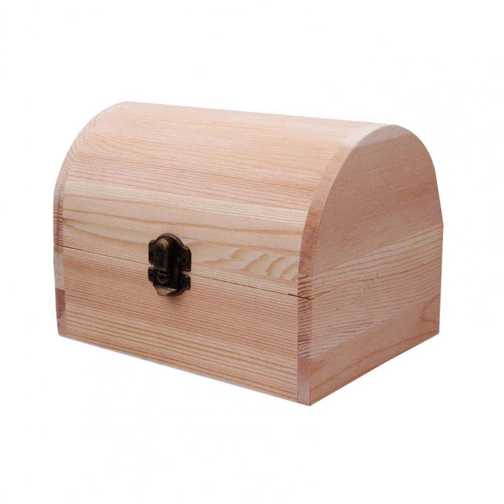 Large Capacity Rectangular Jewelry Box - Handmade Unfinished Wood Multifunctional Trinket Case, Lightweight & Delicate for Tabletop Storage | Perfect for Organizing Necklaces, Rings & Earrings