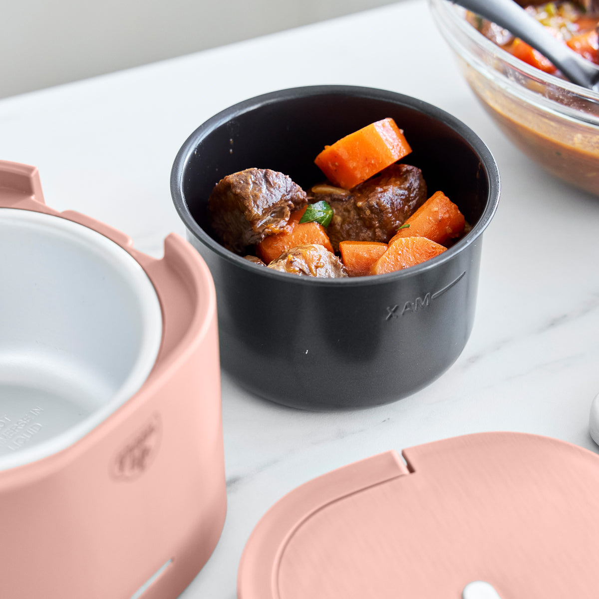 GreenLife Electric Lunch Box - Portable Heating Food Container for Office, Travel & Home | Dusty Rose | Keep Meals Warm On-The-Go