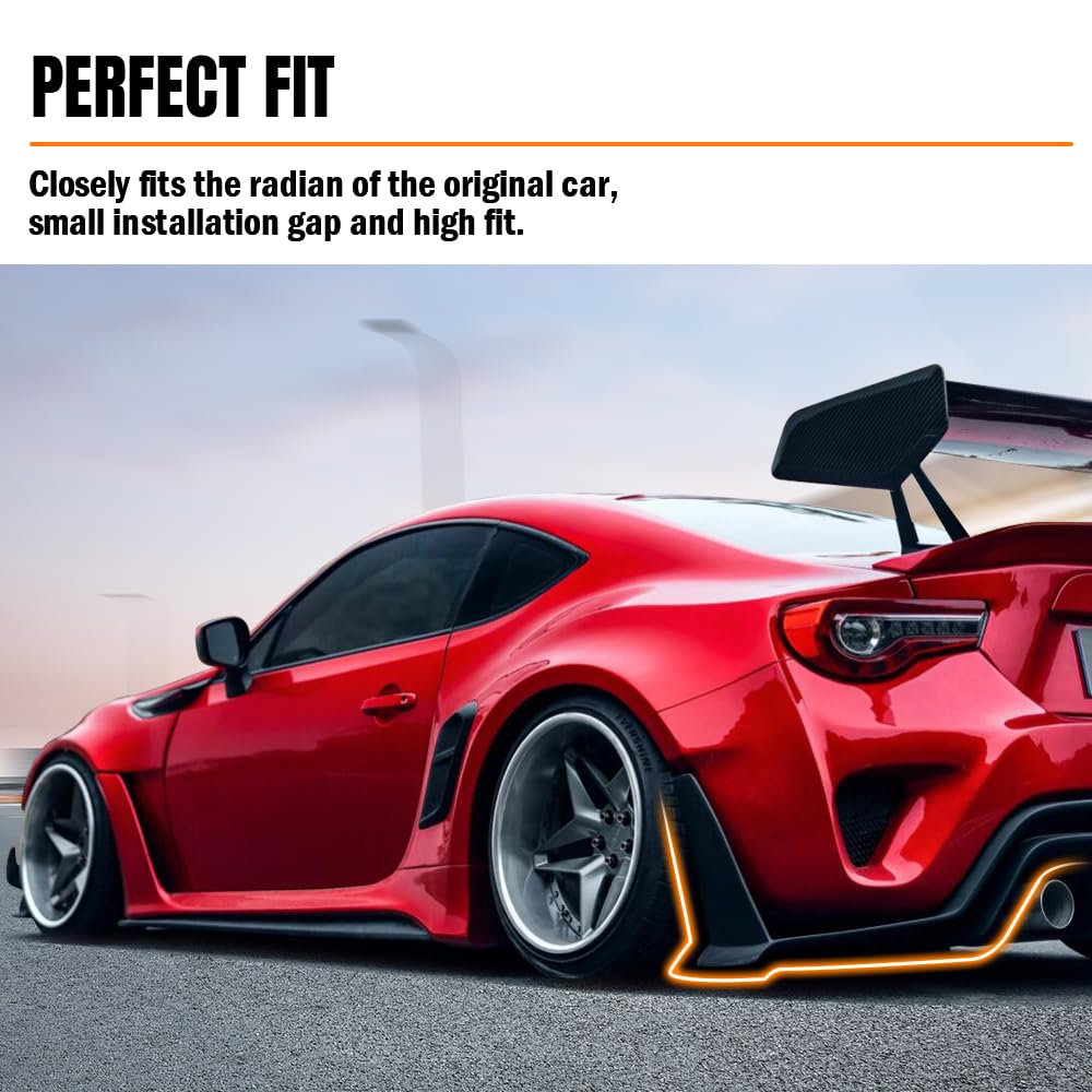 Carbon Fiber Rear Bumper Diffuser Lip for 2020-2024 Tesla Model Y - PP Material 3PCs Lower Valance Splitter Kit | Enhance Style & Aerodynamics for Sporty Look