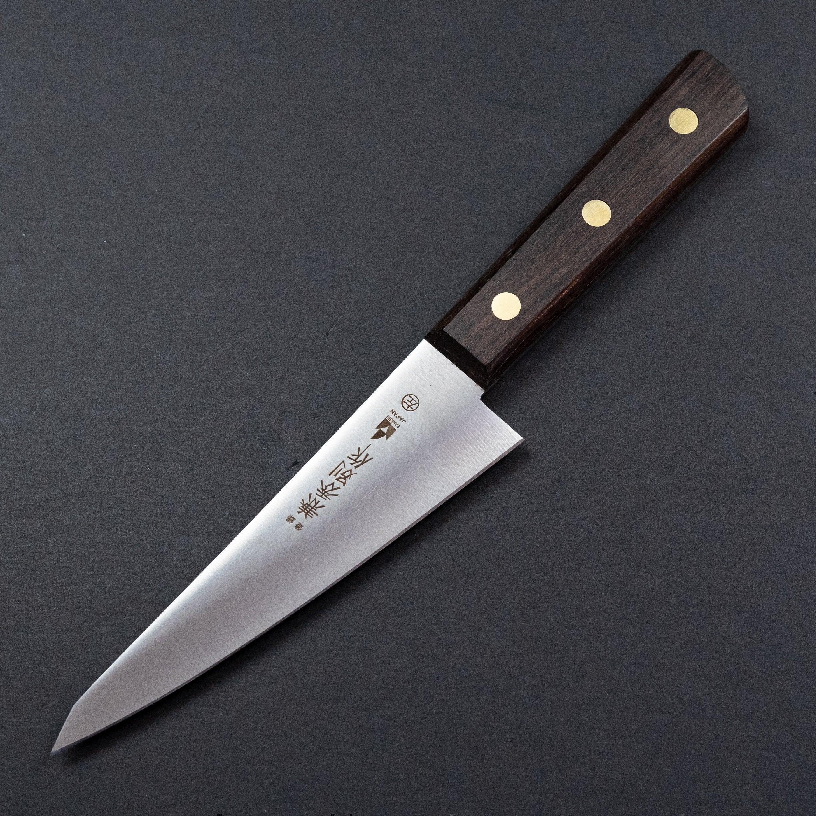 Kanehide Bessaku Left Handed Honesuki 150mm Japanese Boning Knife with Rosewood Handle - Perfect for Poultry Butchery & Meat Preparation