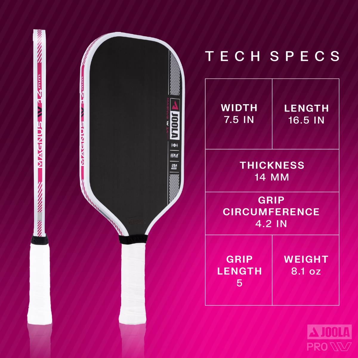 JOOLA Tyson McGuffin Magnus Pro IV Pickleball Paddle - Premium Carbon Fiber Face with Cushion Grip | Tournament-Ready Performance for Competitive Play | Demo & Rental Options Available