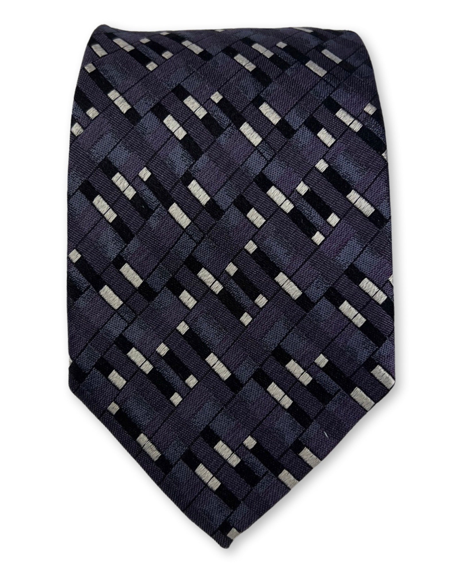 DÉCLIC Felt Pattern Tie in Aubergine Color - Elegant Necktie for Business, Weddings & Formal Occasions