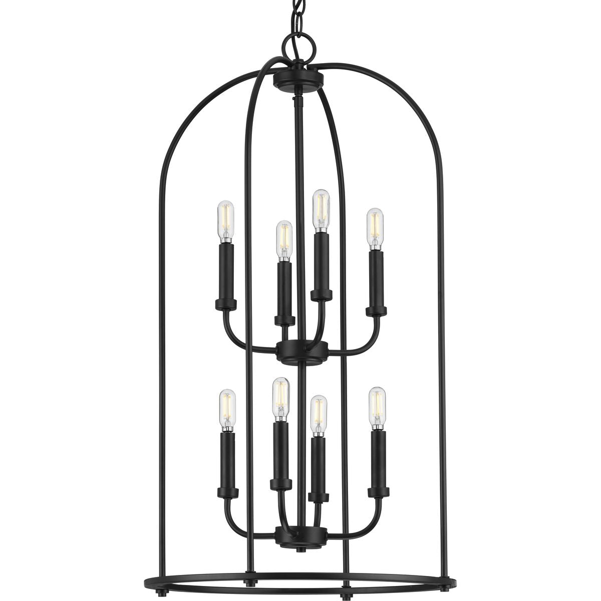 Leyden Collection 8-Light Foyer Chandelier - Modern Entryway Pendant Lighting Fixture for Hallway, Staircase & Grand Entrance Decor
