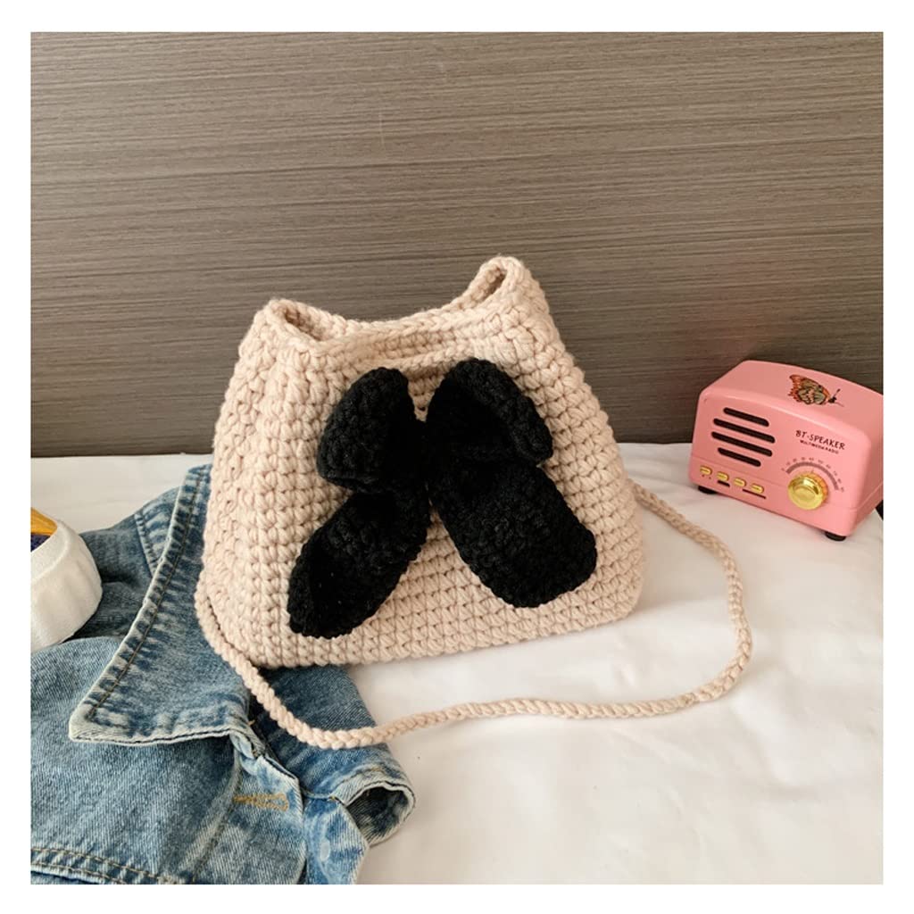 Handmade Bowknot DIY Messenger Shoulder Bag - Perfect Gift for Girlfriend, Women, Teens (Black) | Great for Date Night, Birthday Present, School & Travel Accessory