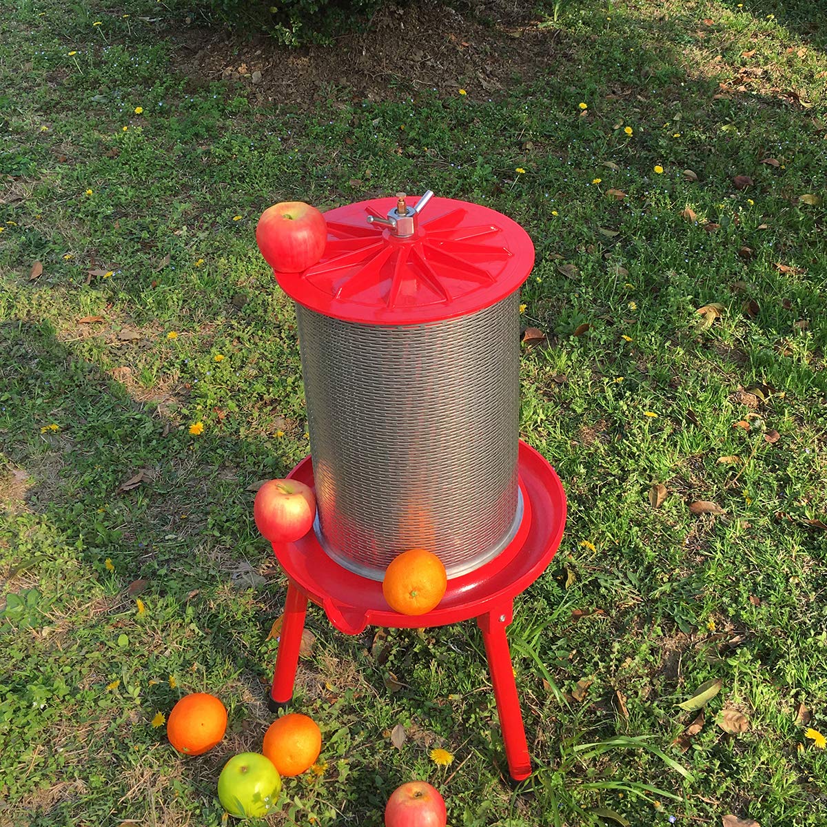 Electric-Free Hydraulic Fruit Wine Press - 5.3 Gallon Water-Powered Cider & Juice Maker with Filter Bag & Splash Guard for Apple, Grape, Berry Winemaking at Home