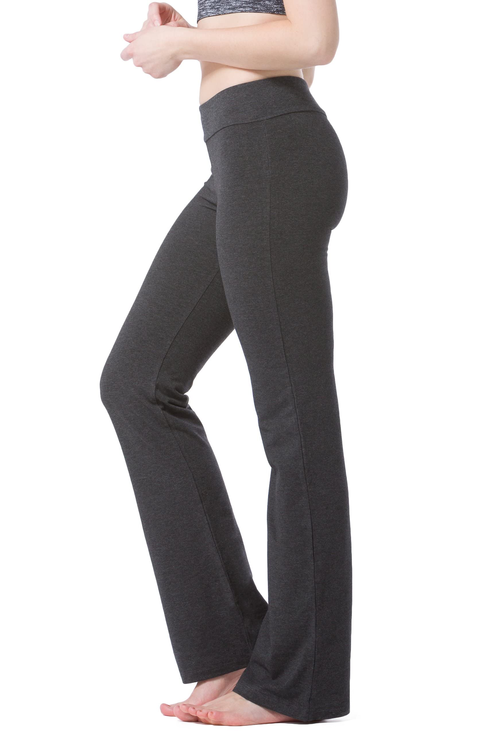 Fishers Finery Women's Organic Cotton Blend Bootcut Yoga Pants - Stretchy Athletic Casual Pants for Yoga, Workouts & Everyday Wear